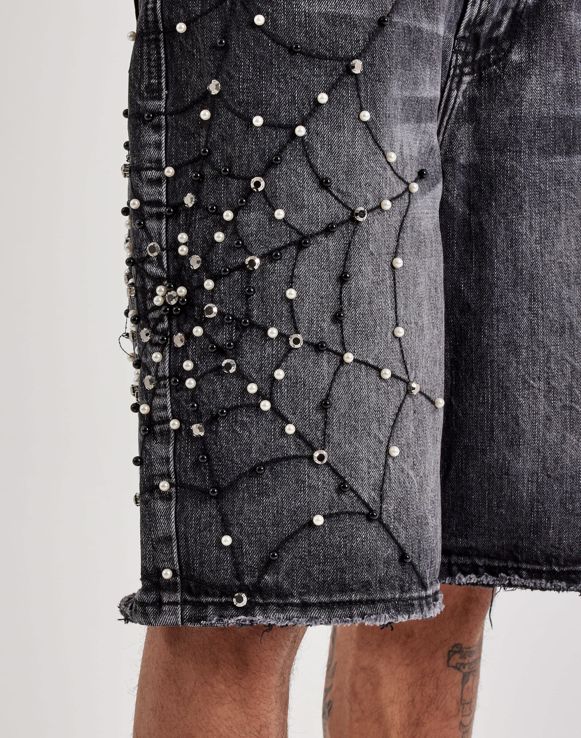 Preme Spiderweb Denim Shorts