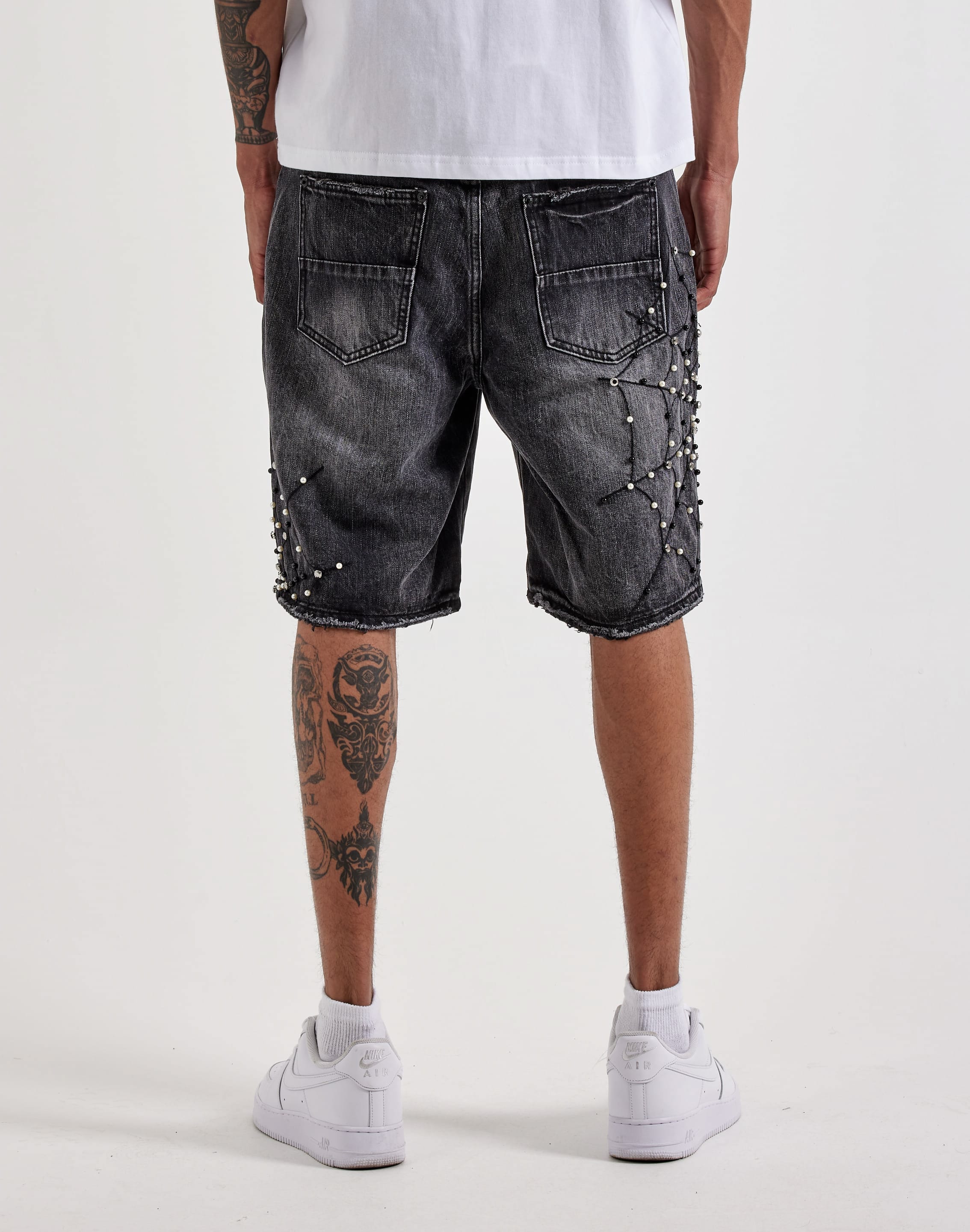 Preme Spiderweb Denim Shorts