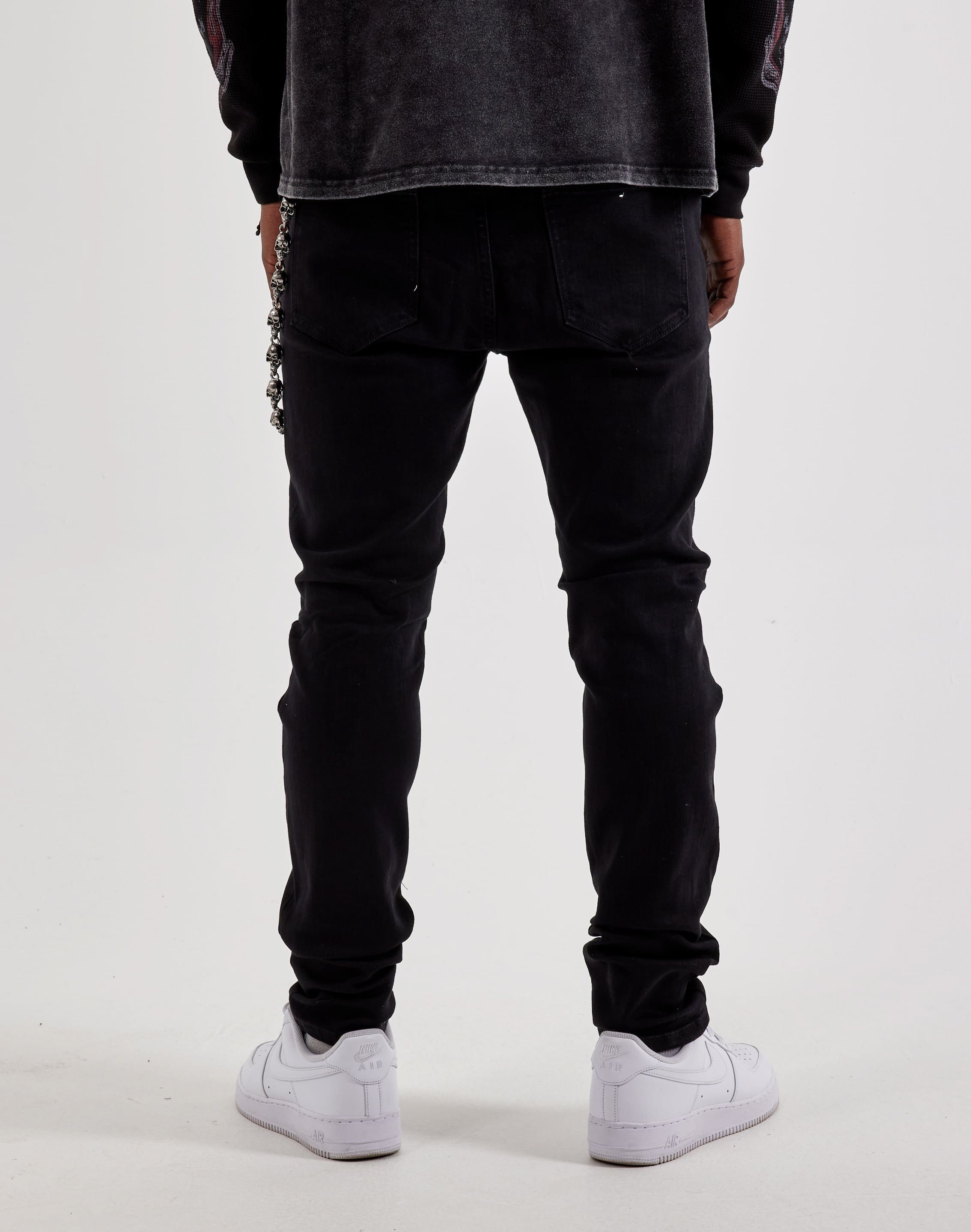 Waimea Slim Distressed Skull Chain Denim Jeans