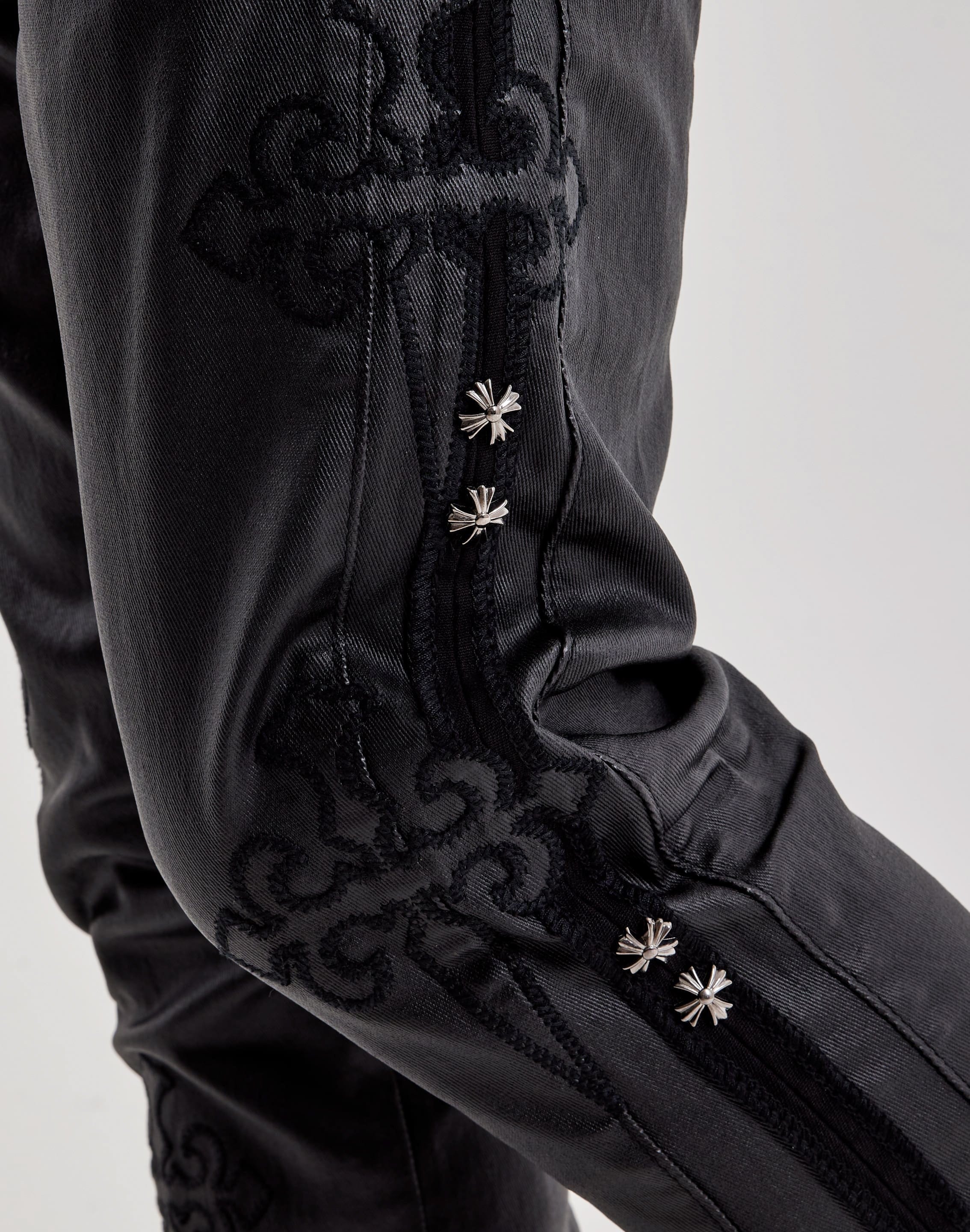 Waimea Embroidered Sword Waxed Flared Denim Jeans