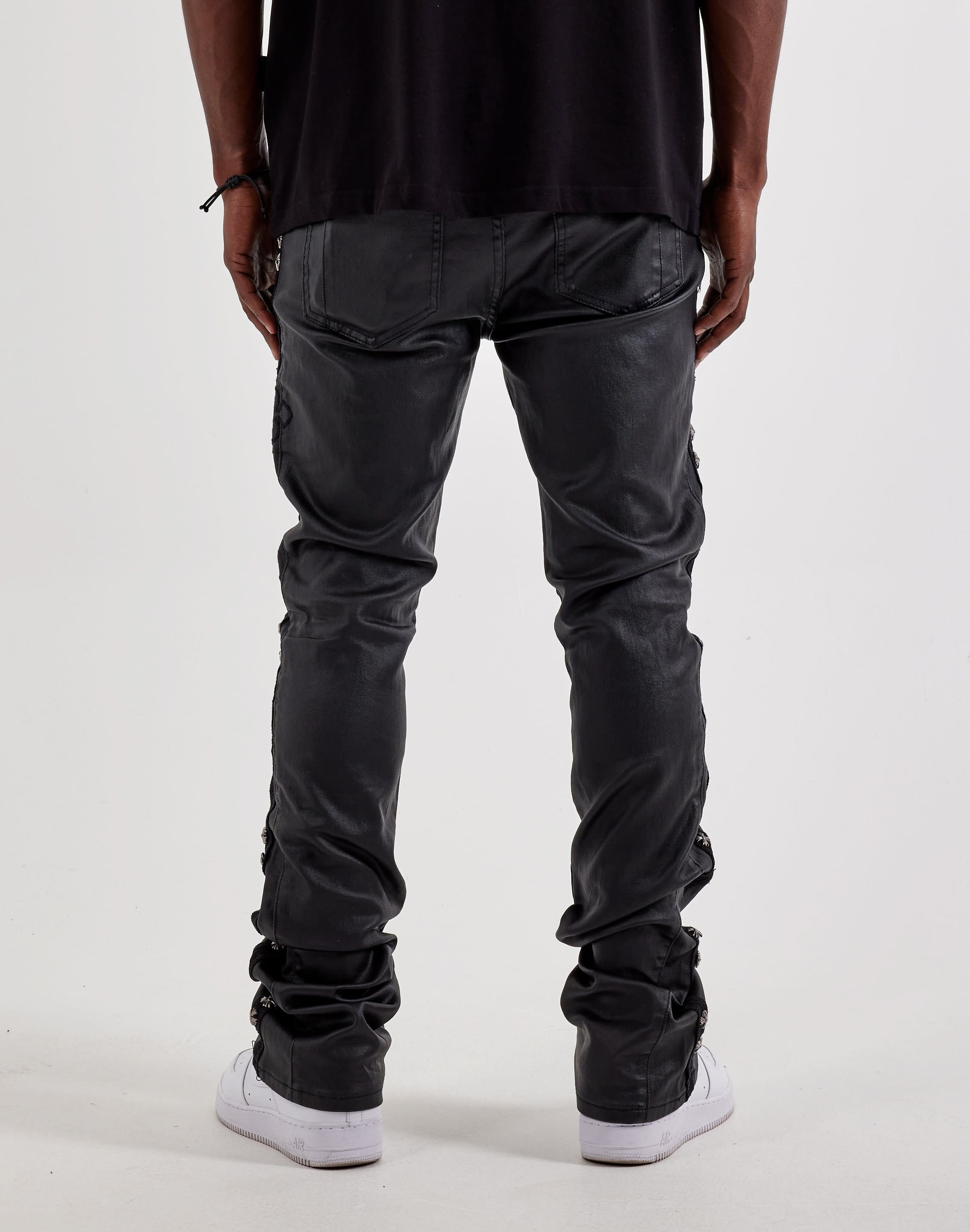 Waimea Embroidered Sword Waxed Flared Denim Jeans