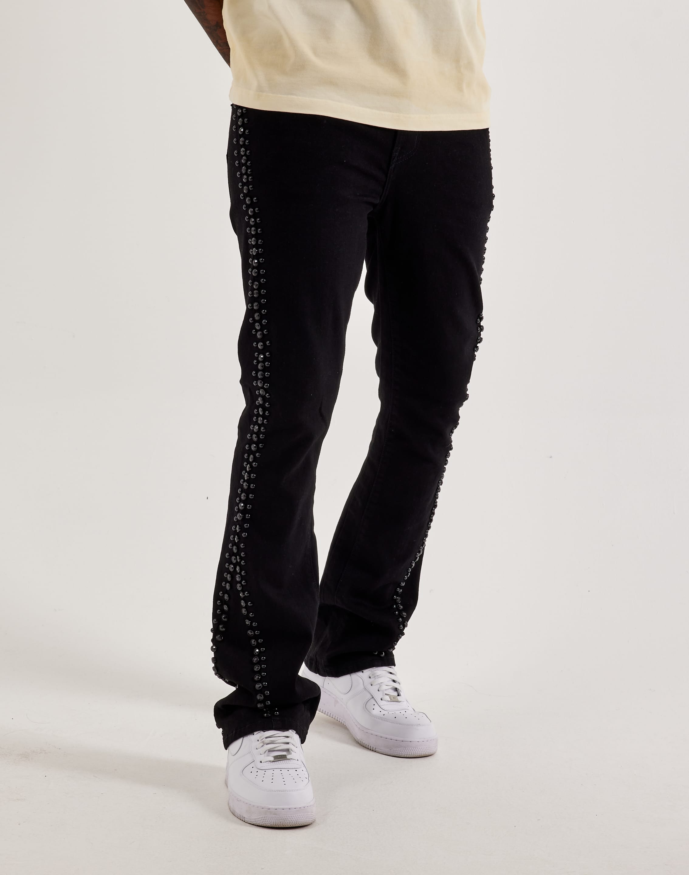 Preme Studded Stacked Denim Jeans