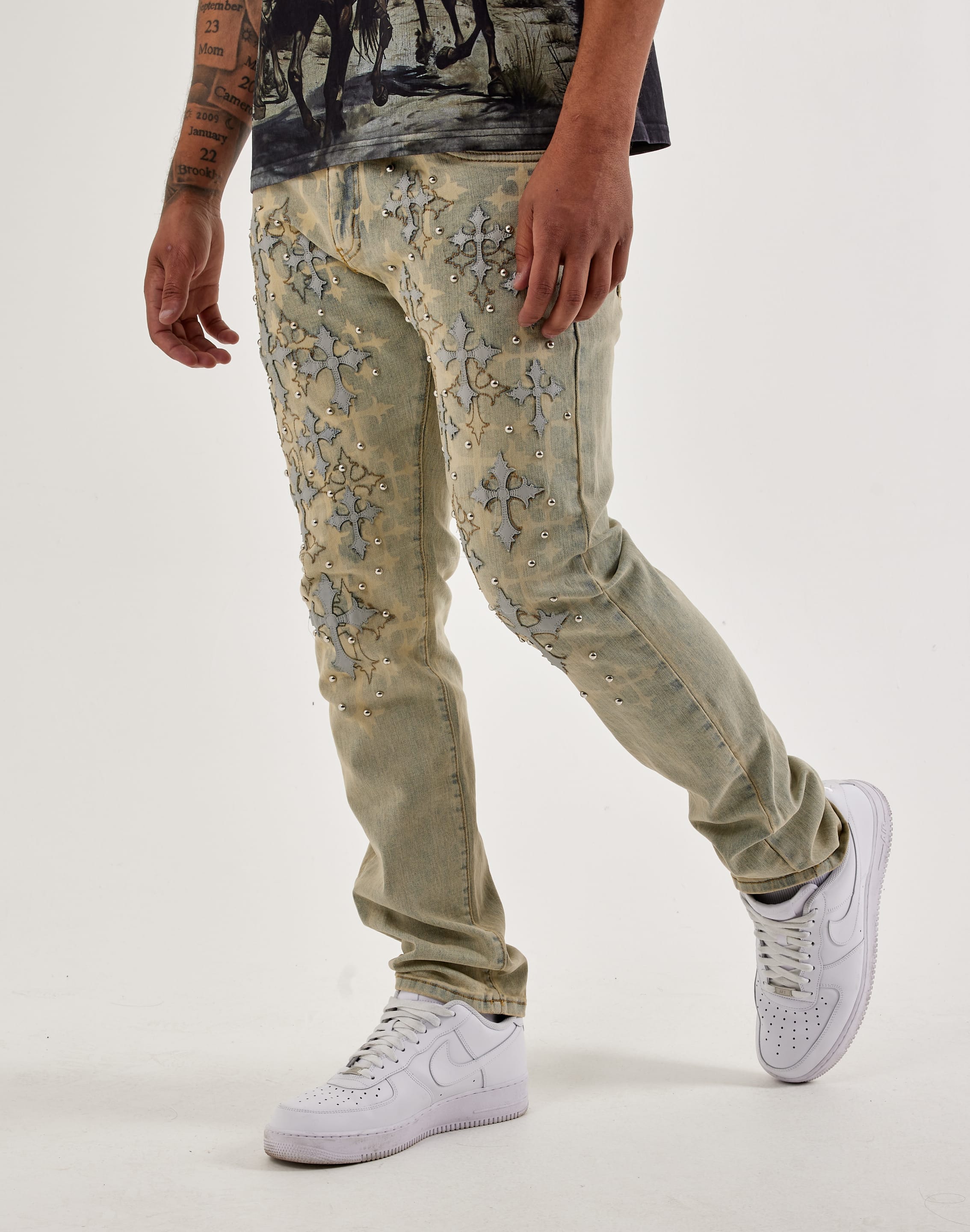 Waimea Slim Cross Overlay Denim Jeans