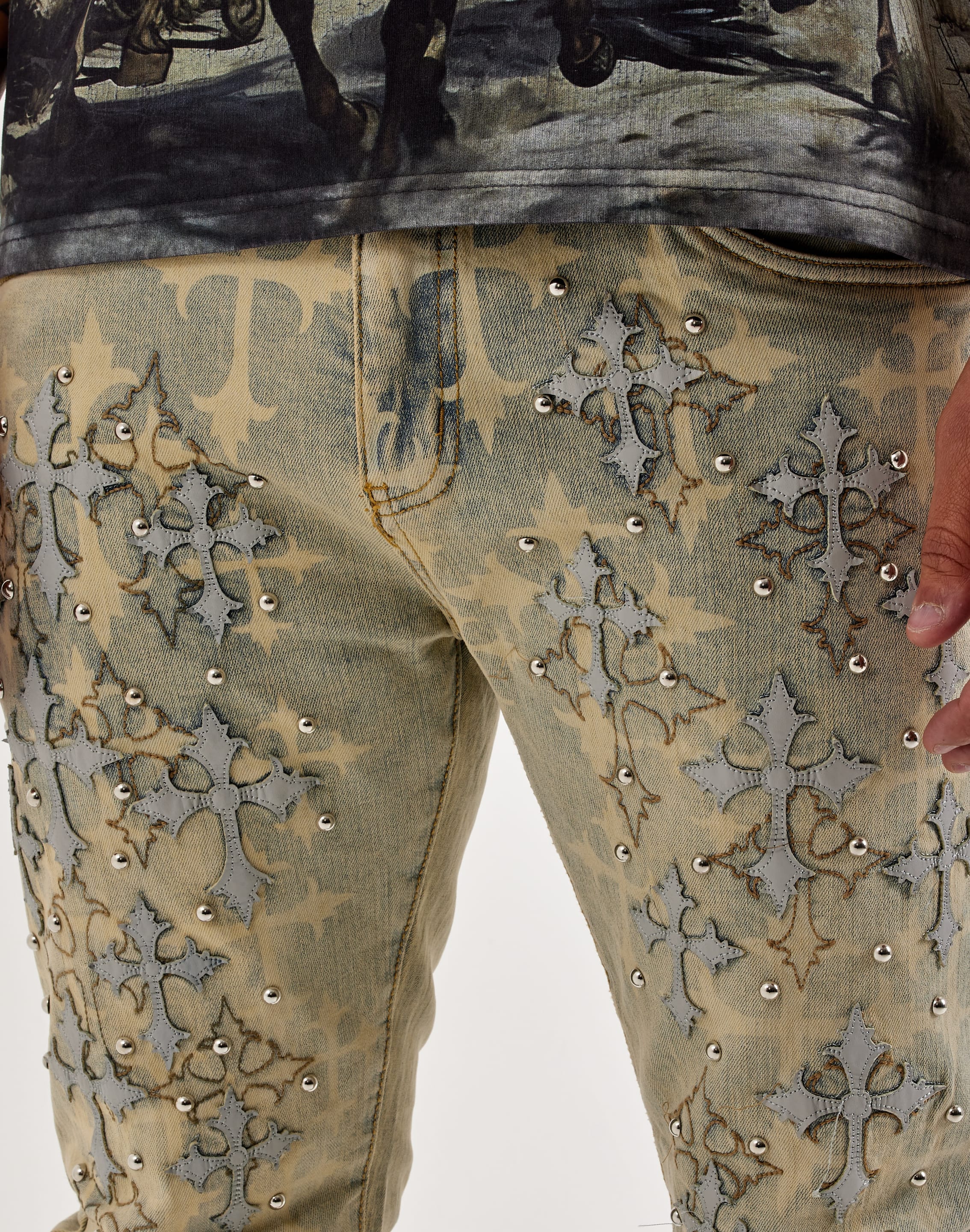 Waimea Slim Cross Overlay Denim Jeans