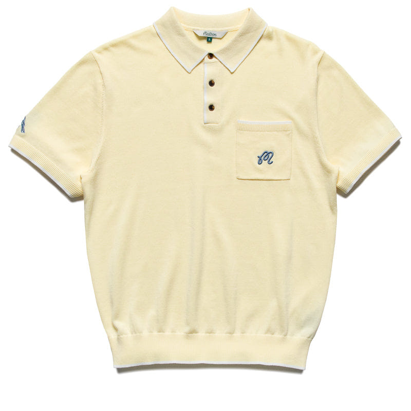 Malbon Golf Blue Jay Knit Polo - Soft Yellow