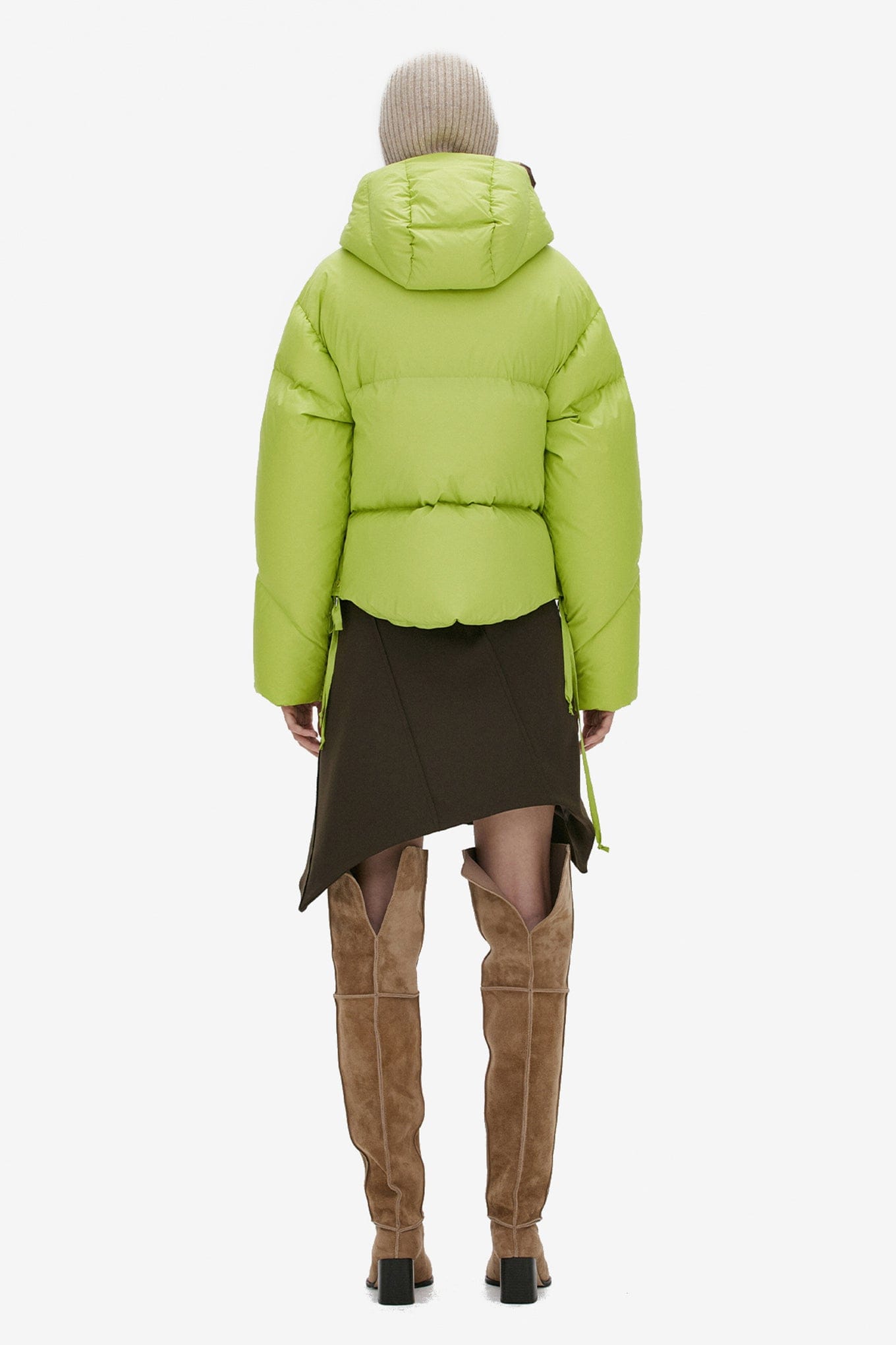 OPEN YY CHECKER BOARD HOODIE DOWN JACKET