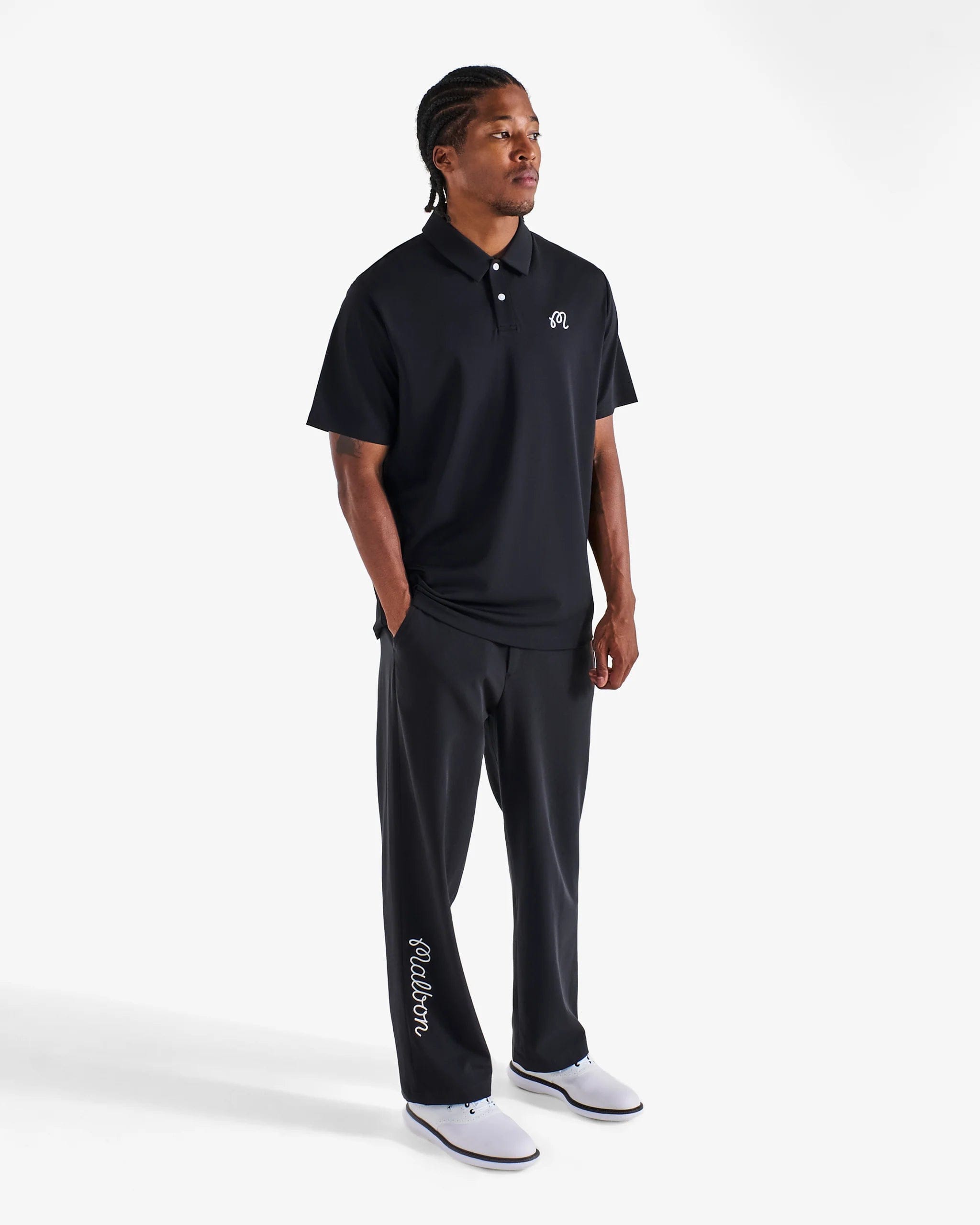 Malbon Golf Fairway Polo Black Polo