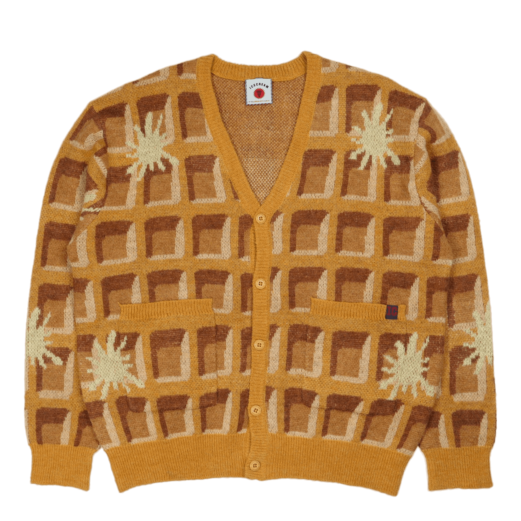 Icecream Waffle Cardigan Waffle Print