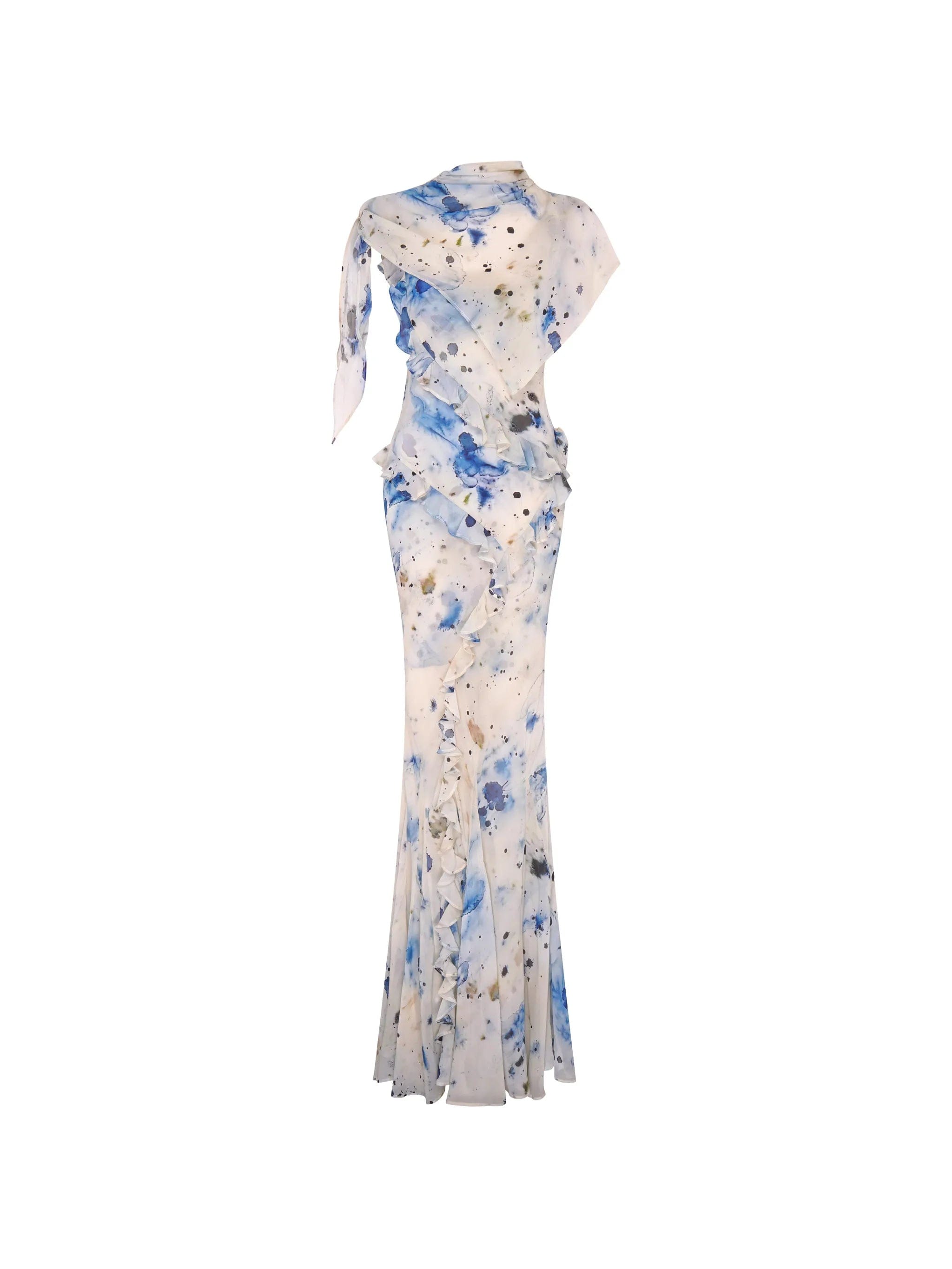 Paris Georgia ruffled printed maxi dress