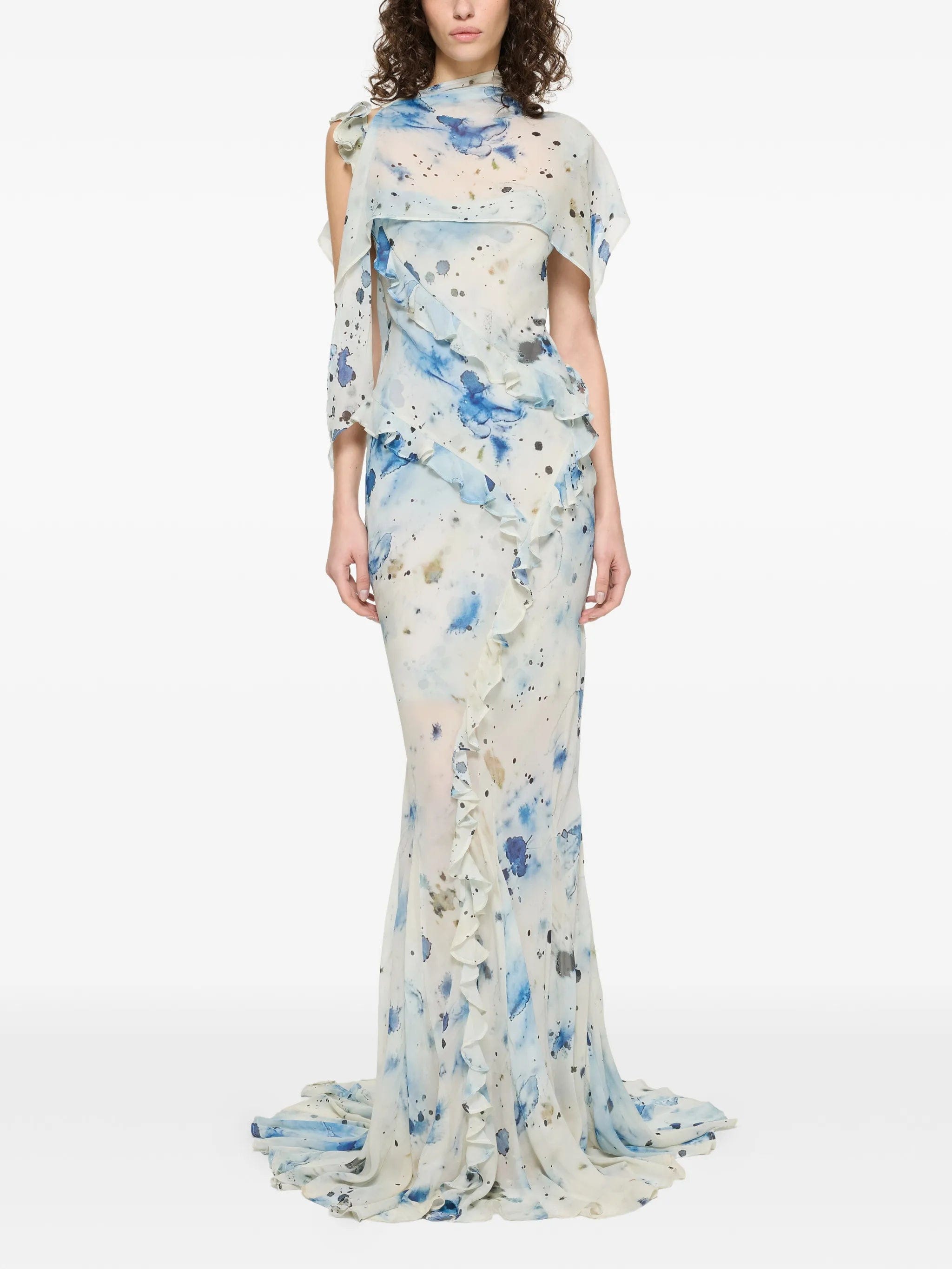 Paris Georgia ruffled printed maxi dress
