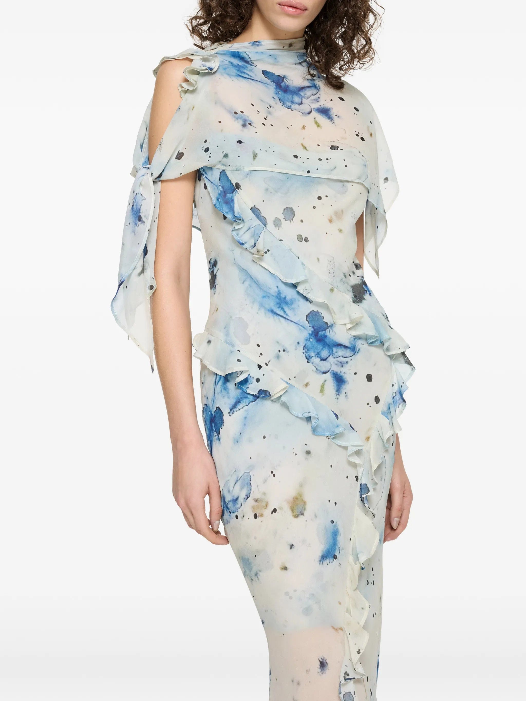 Paris Georgia ruffled printed maxi dress