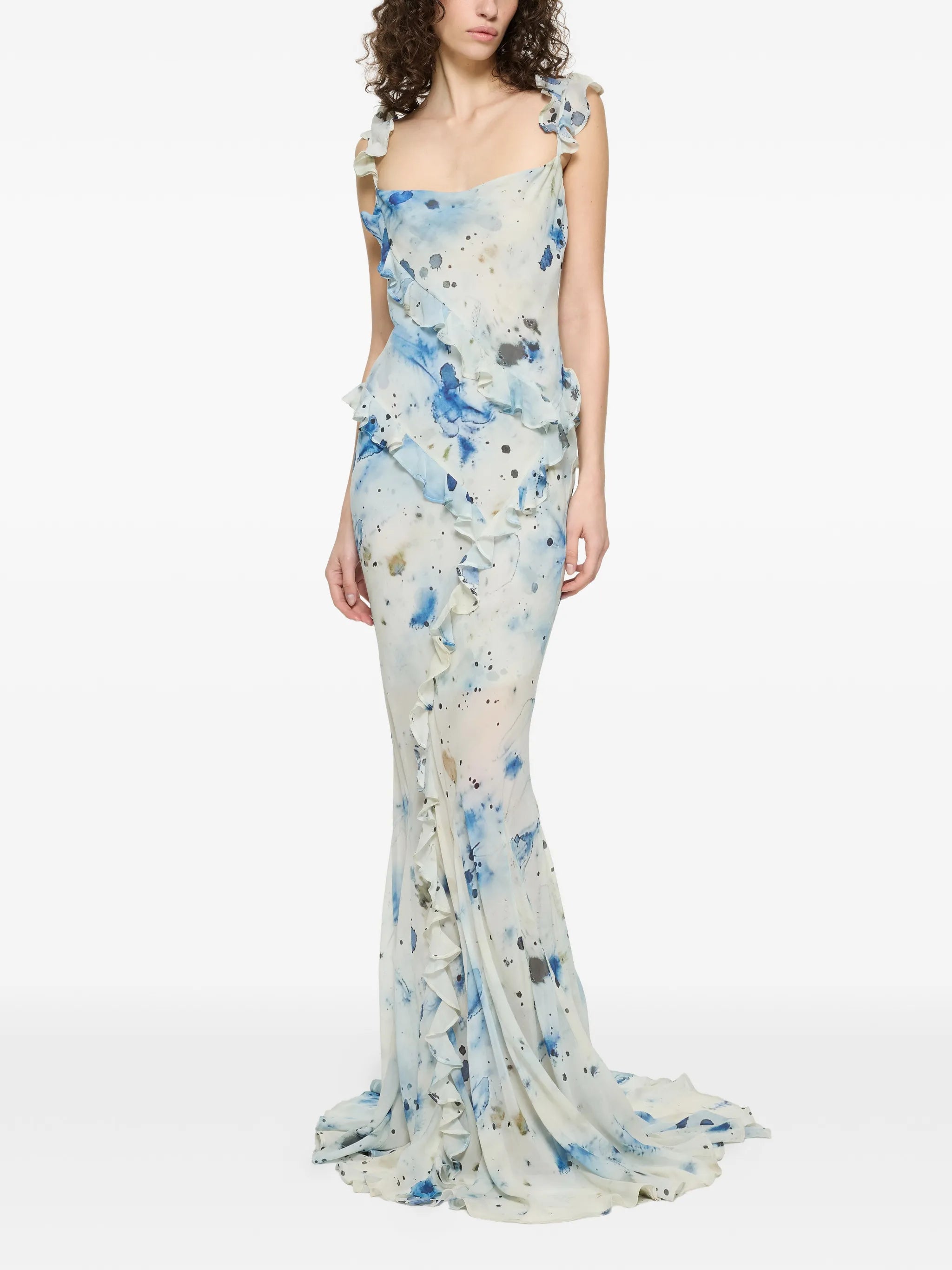 Paris Georgia ruffled printed maxi dress