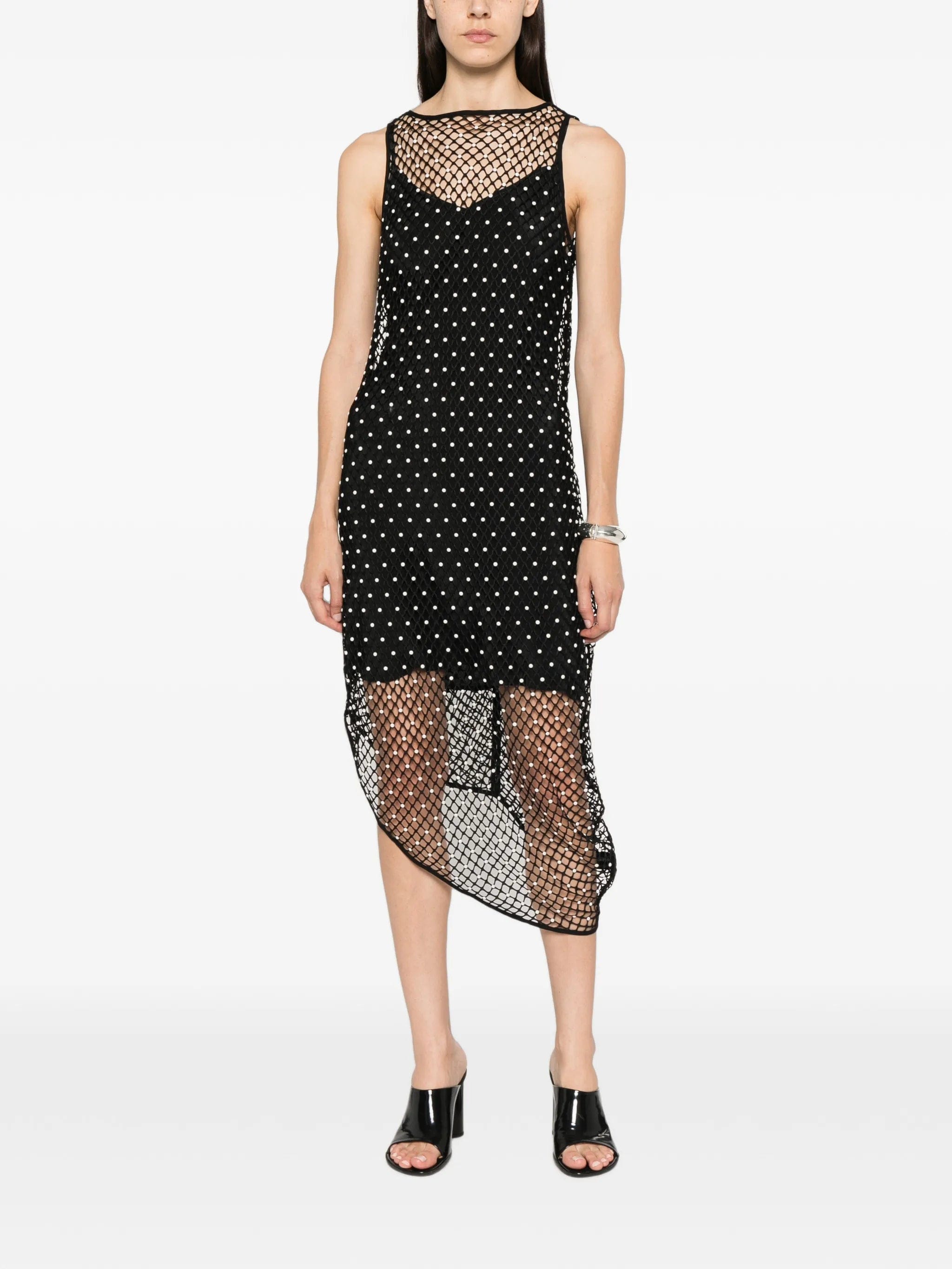 Paris Georgia pearl - embellished asymmetric midi dress