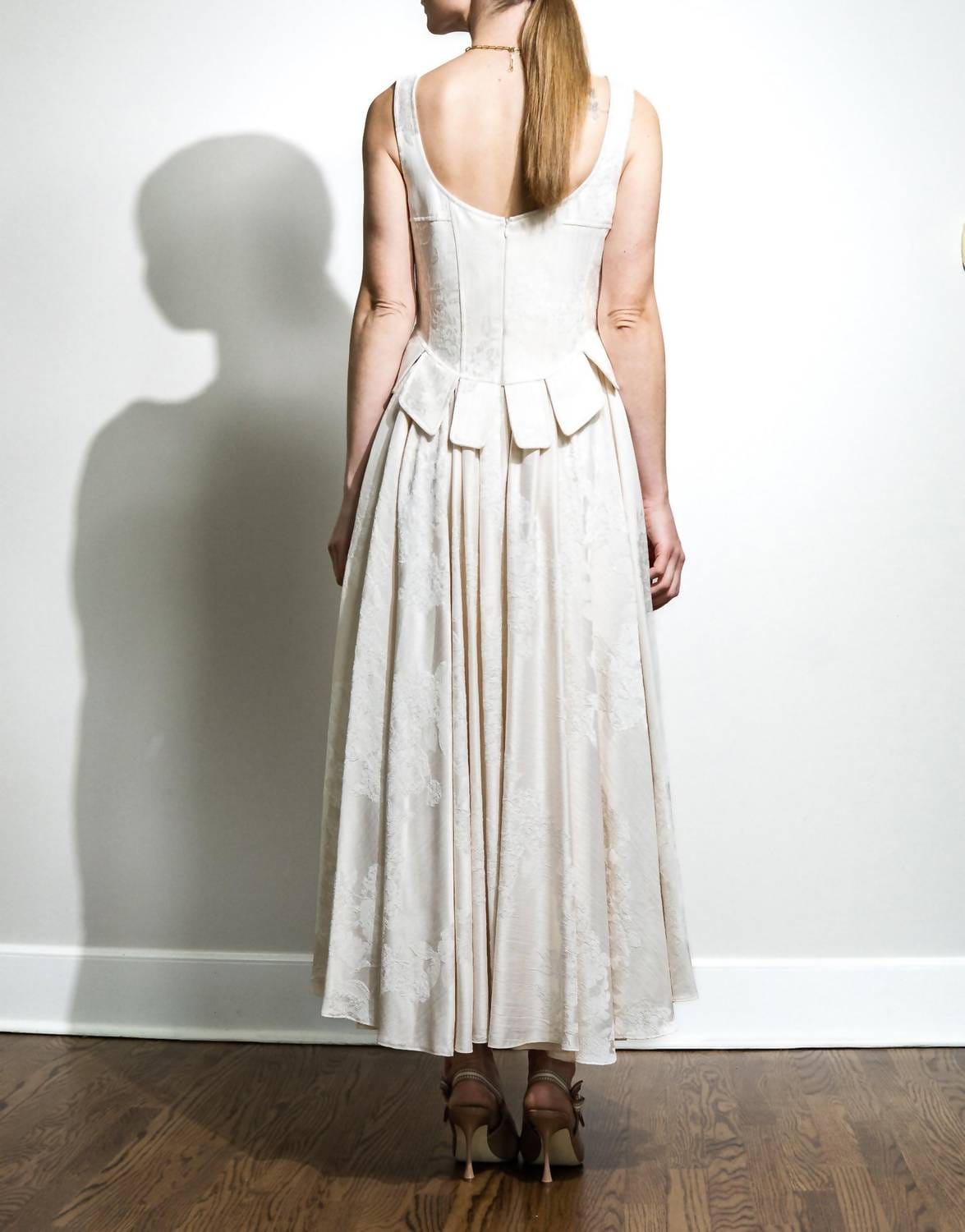 Anastasia Corset Midi Dress In Beige