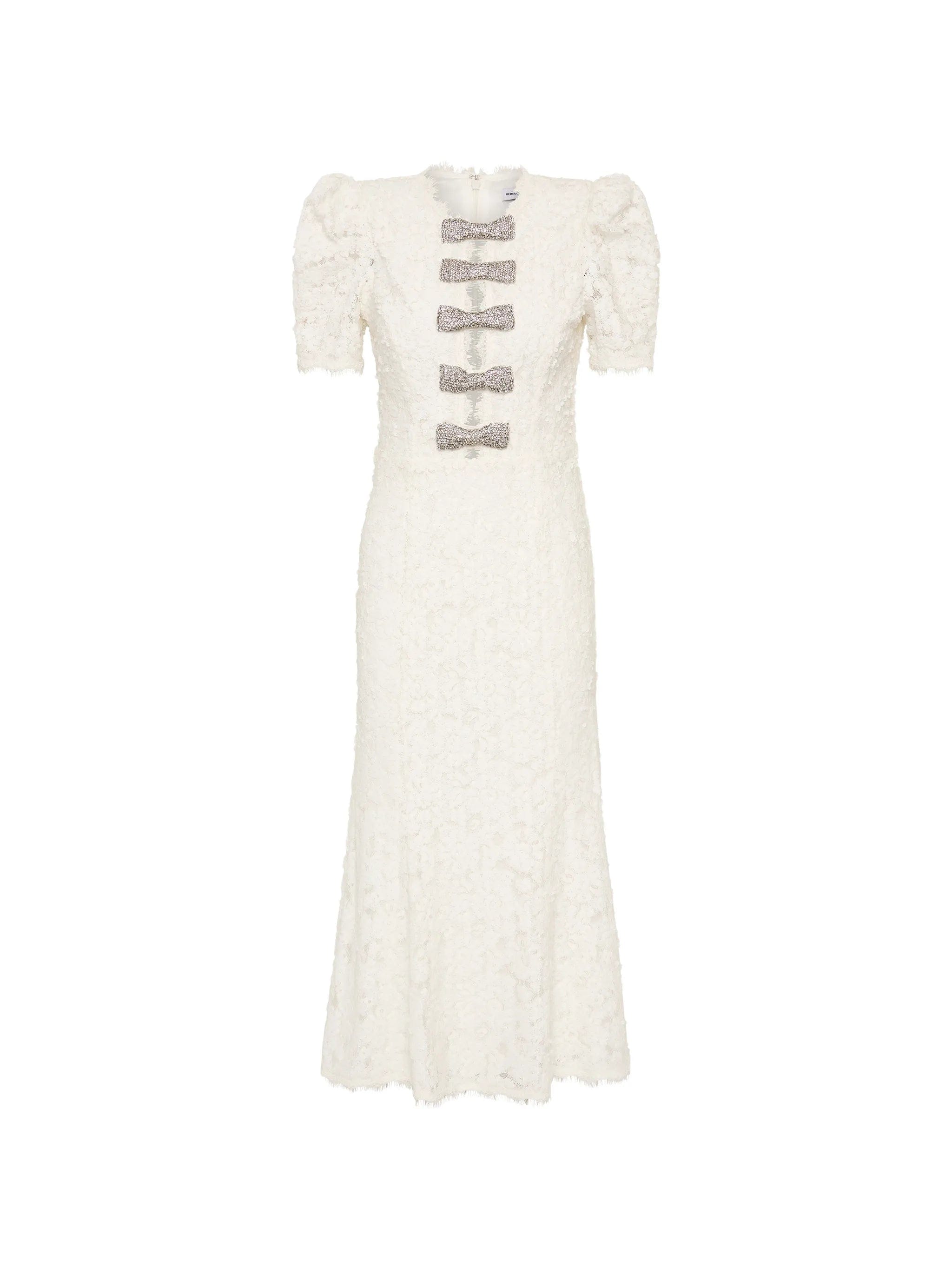 Rebecca Vallance Dillon bow - detail midi dress