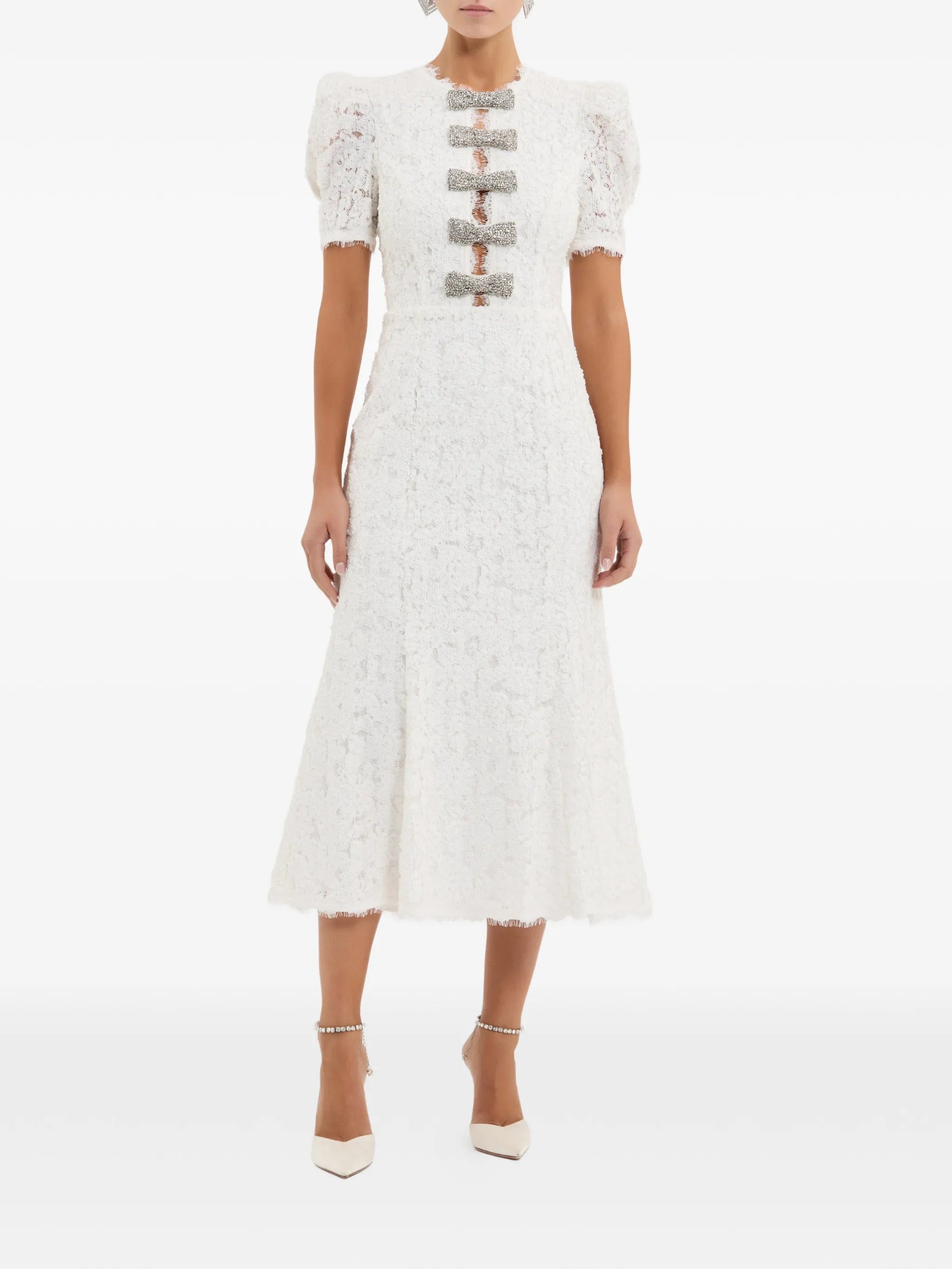 Rebecca Vallance Dillon bow - detail midi dress