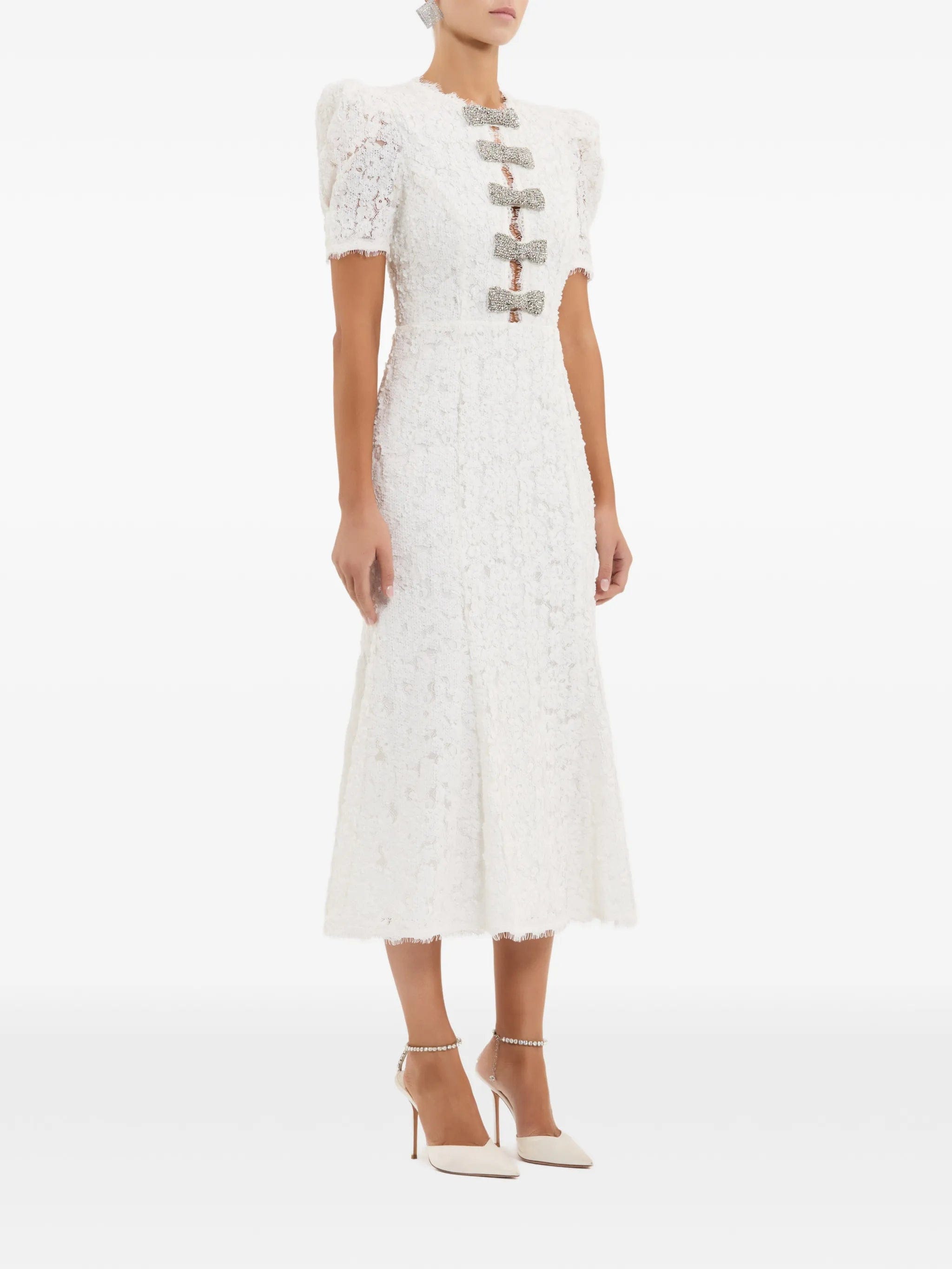 Rebecca Vallance Dillon bow - detail midi dress