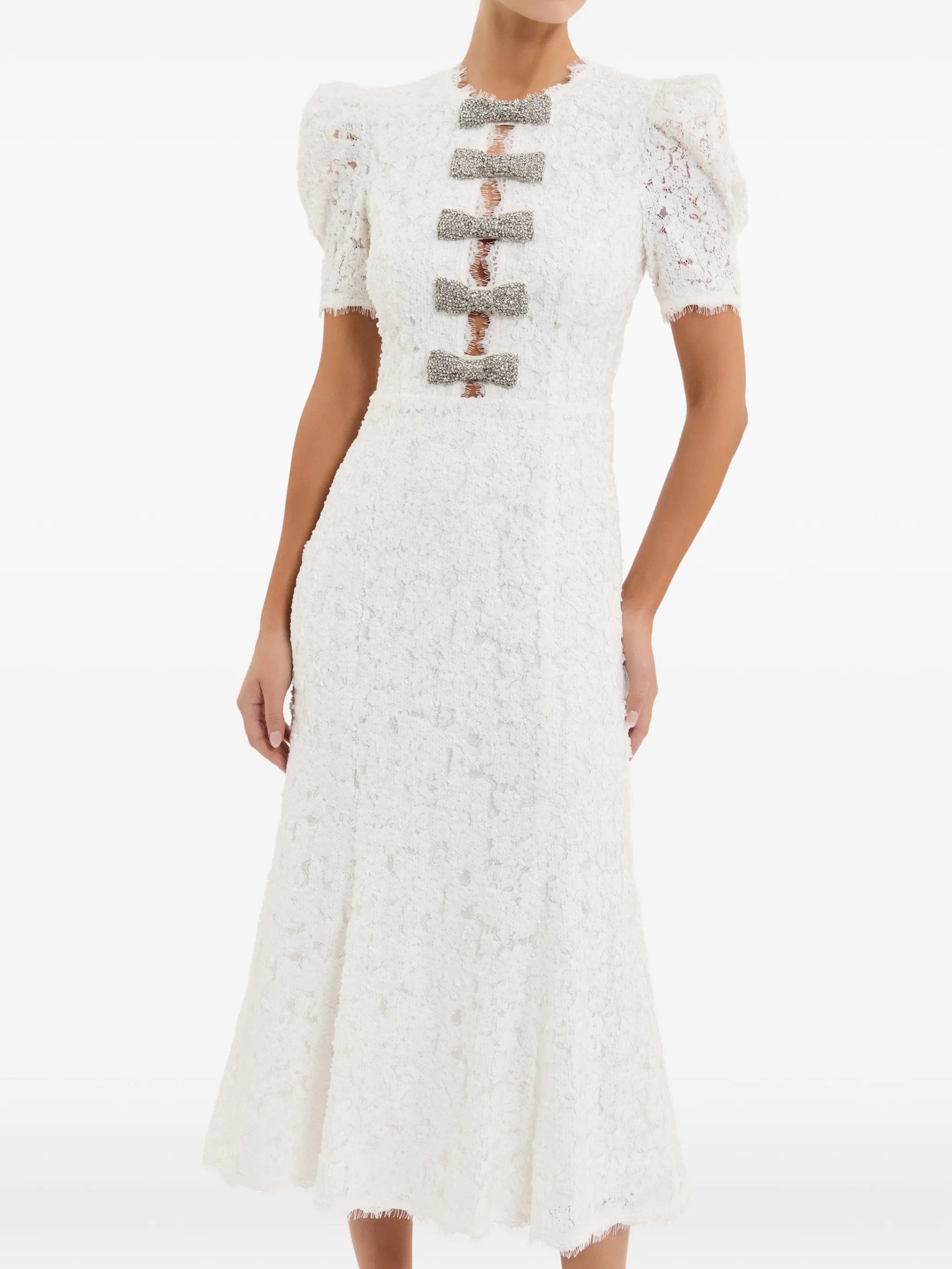 Rebecca Vallance Dillon bow - detail midi dress