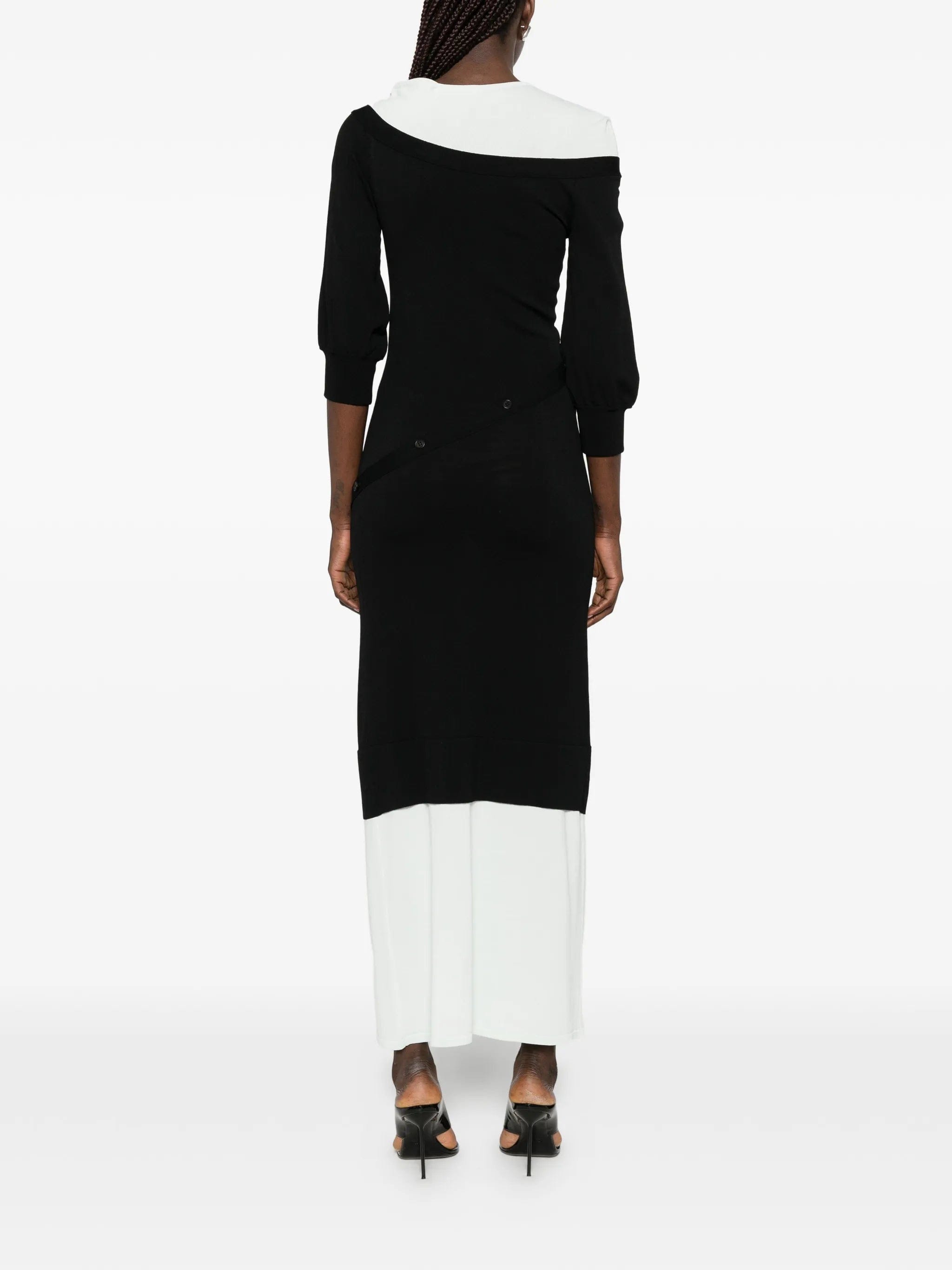 The Attico off - shoulder layered maxi dress