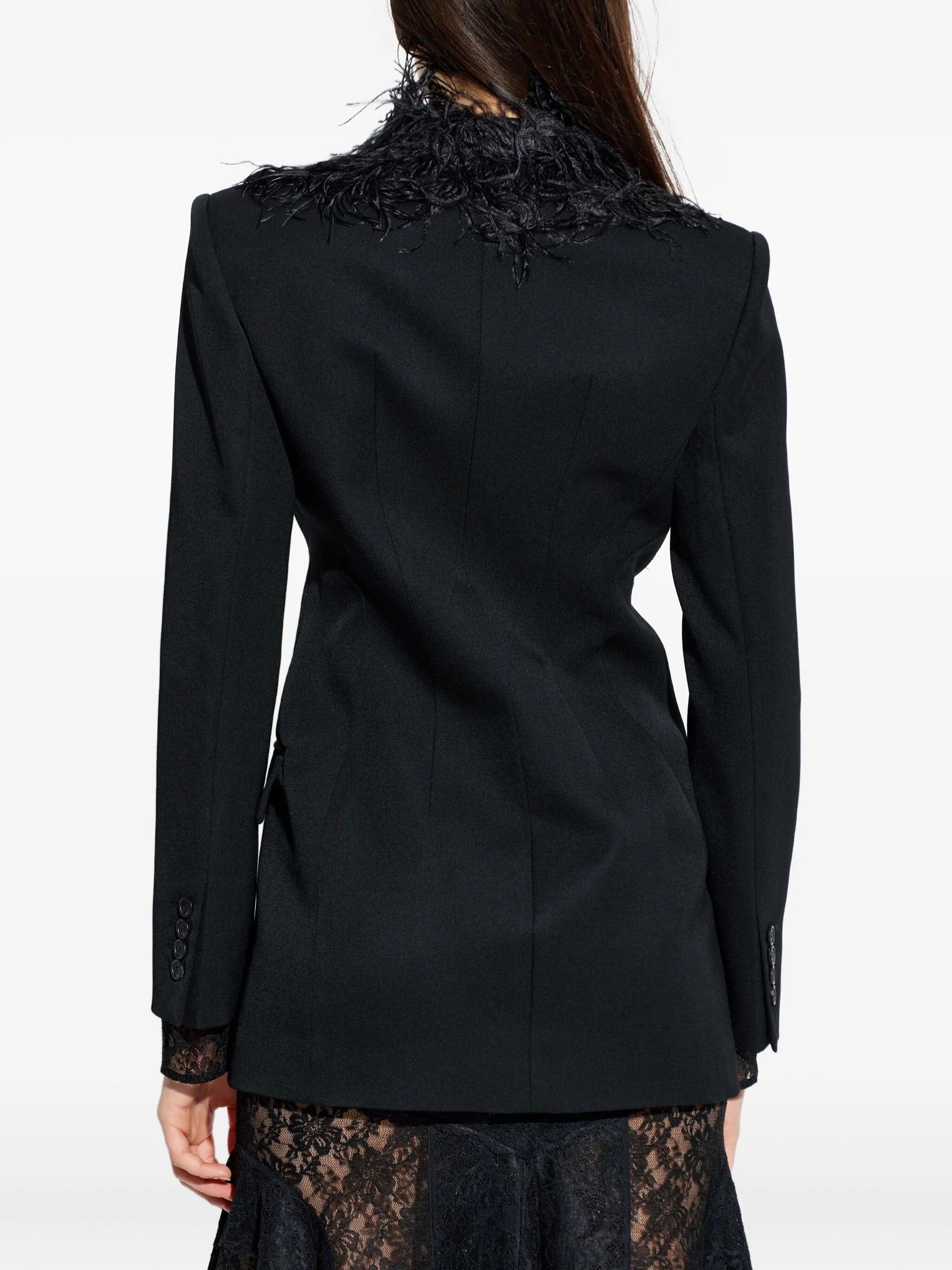 The Attico feather trim blazer