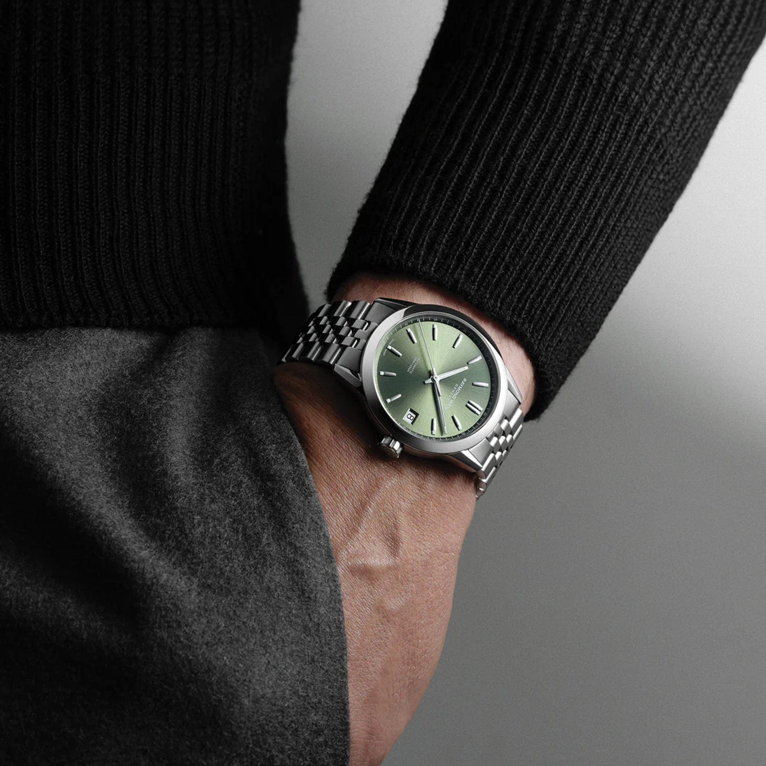 Raymond WEIL Freelancer Men's Automatic Green Dial Stainless Steel Bracelet Watch 40 mm
