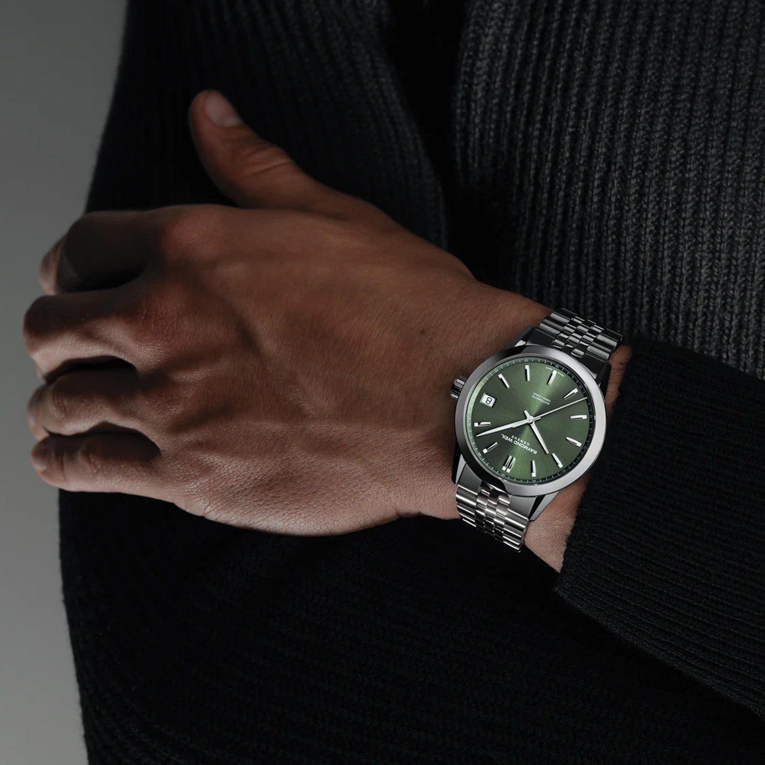 Raymond WEIL Freelancer Men's Automatic Green Dial Stainless Steel Bracelet Watch 40 mm