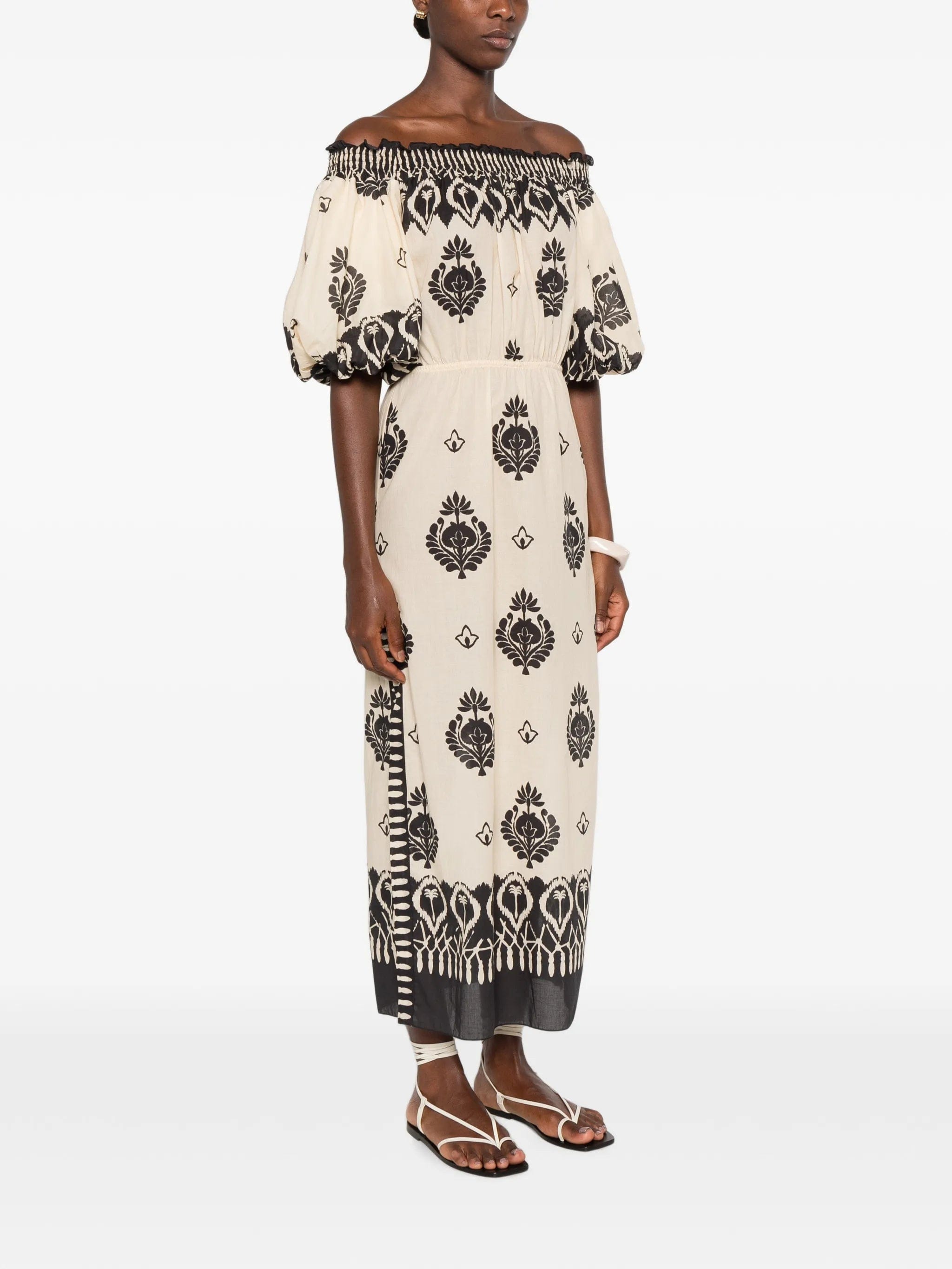 Johanna Ortiz Harbor Hues off - shoulder midi dress