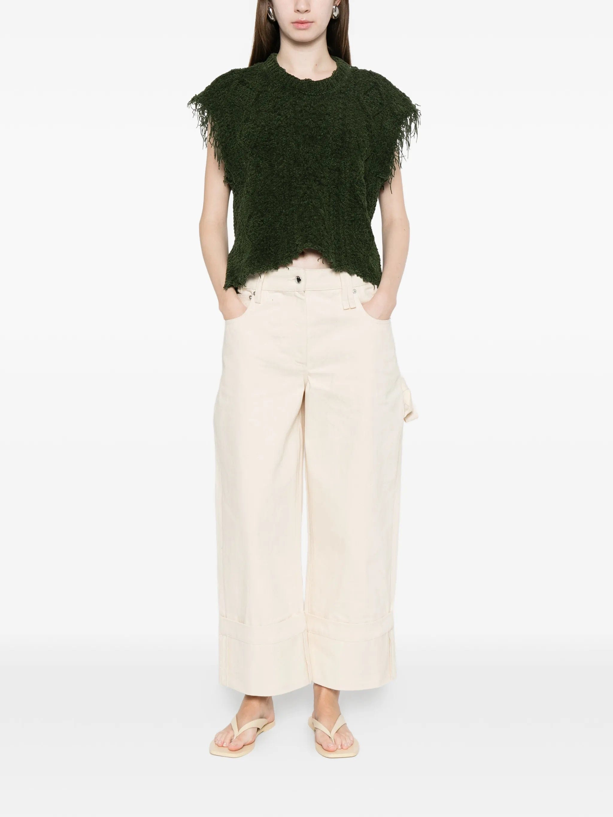 R13 cable knit vest