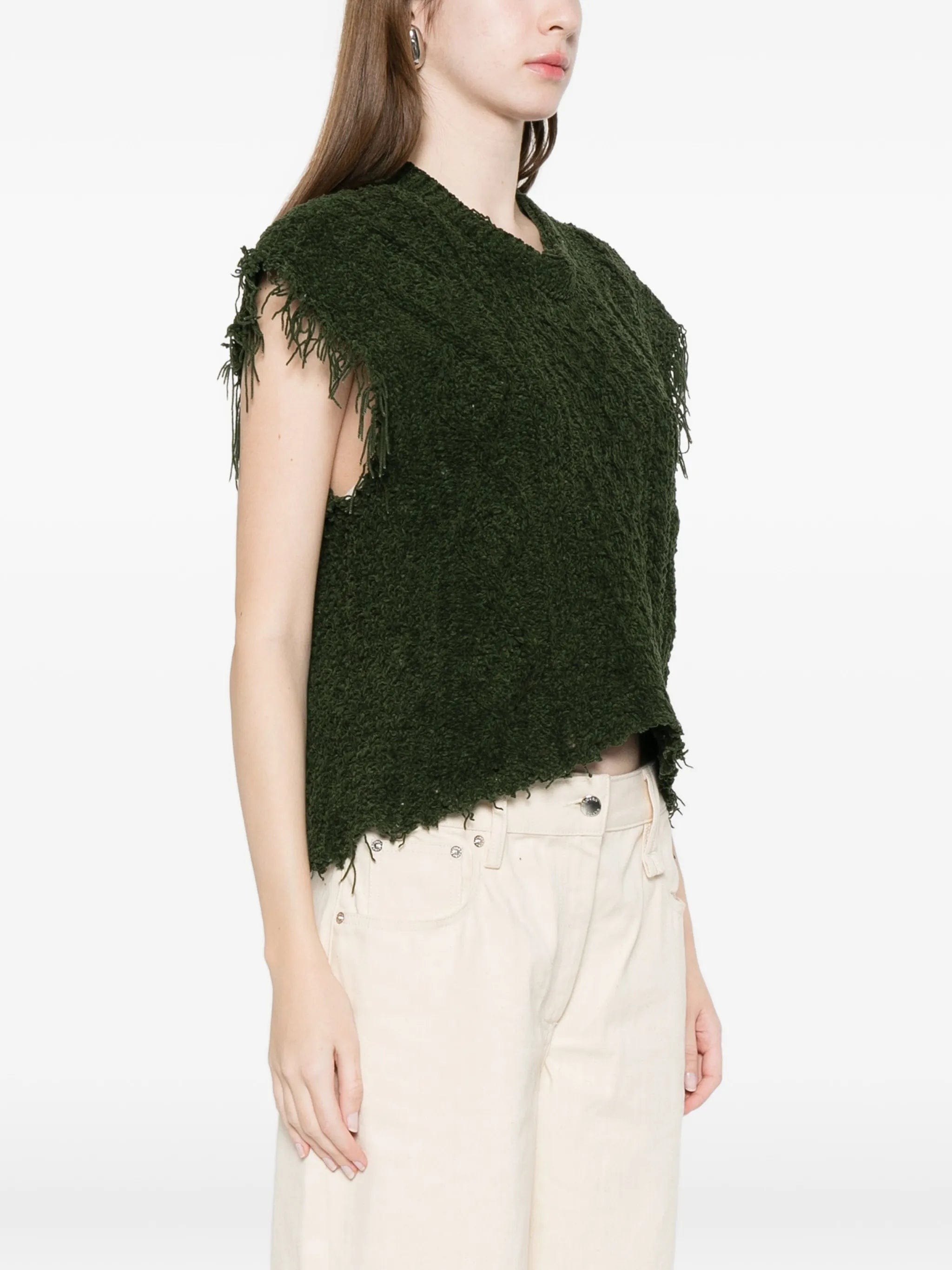 R13 cable knit vest