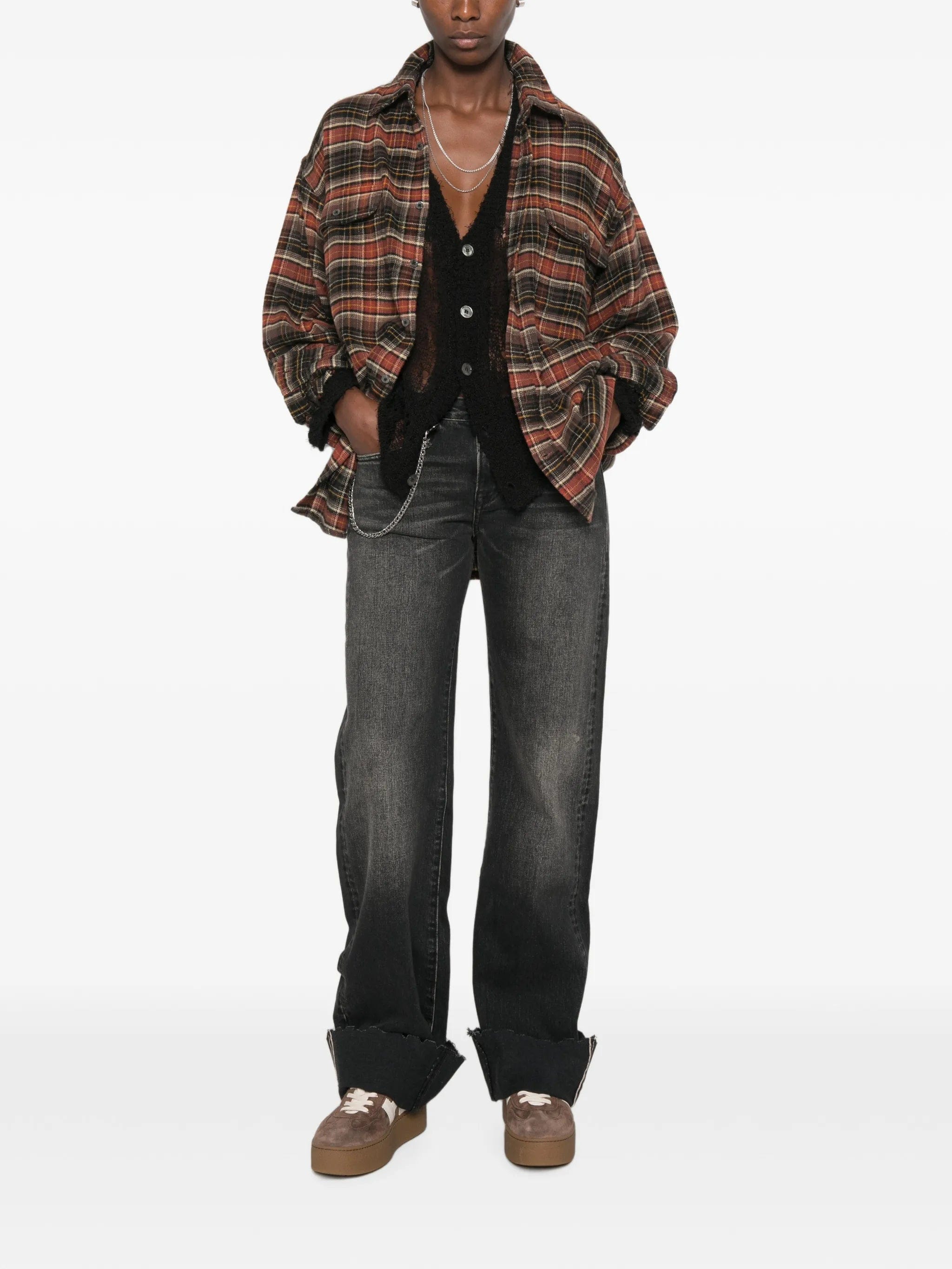 R13 Effie cuffed jeans