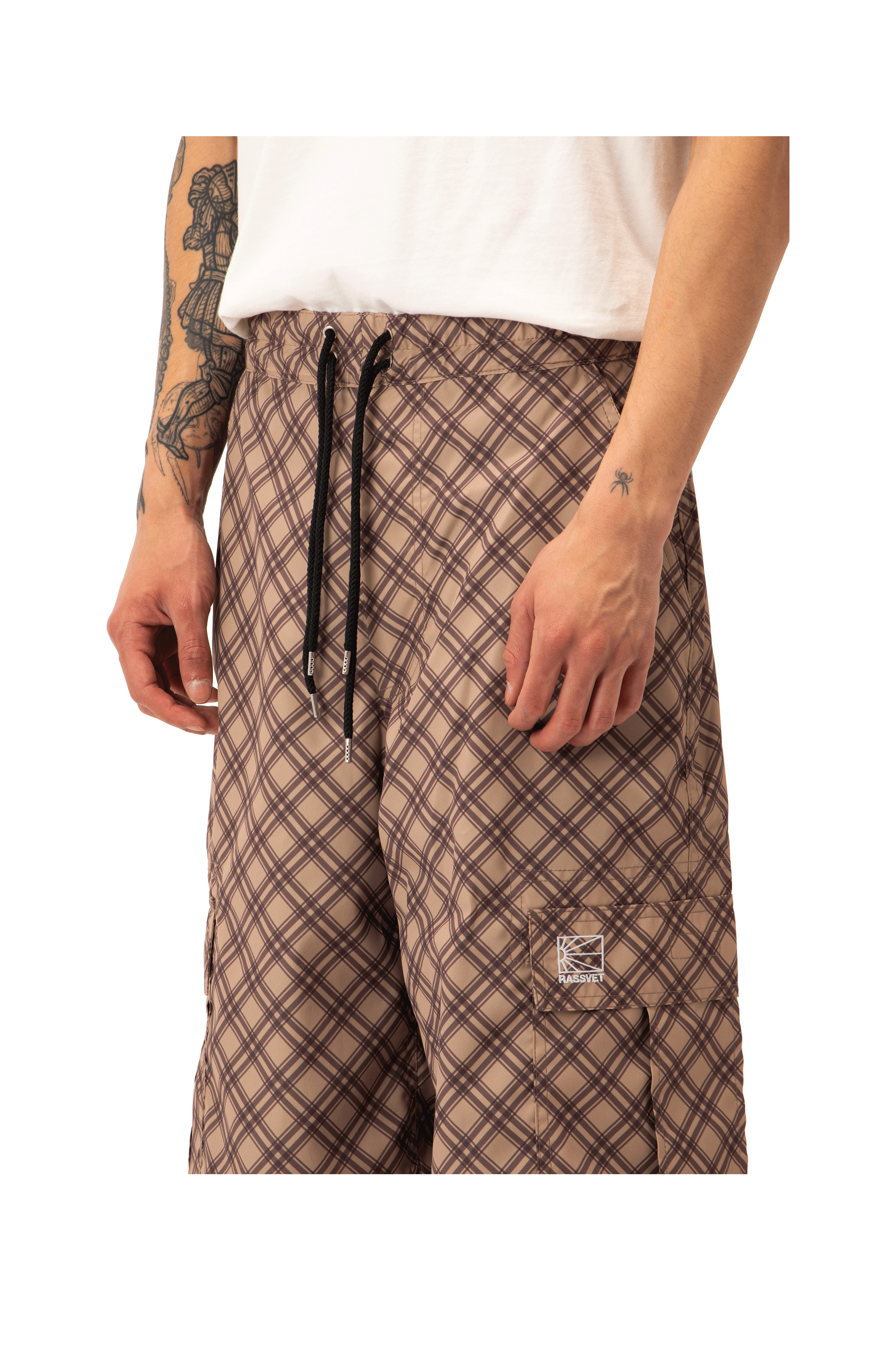 Rassvet Poly Tartan 3 Quarter Cargo Pan Woven
