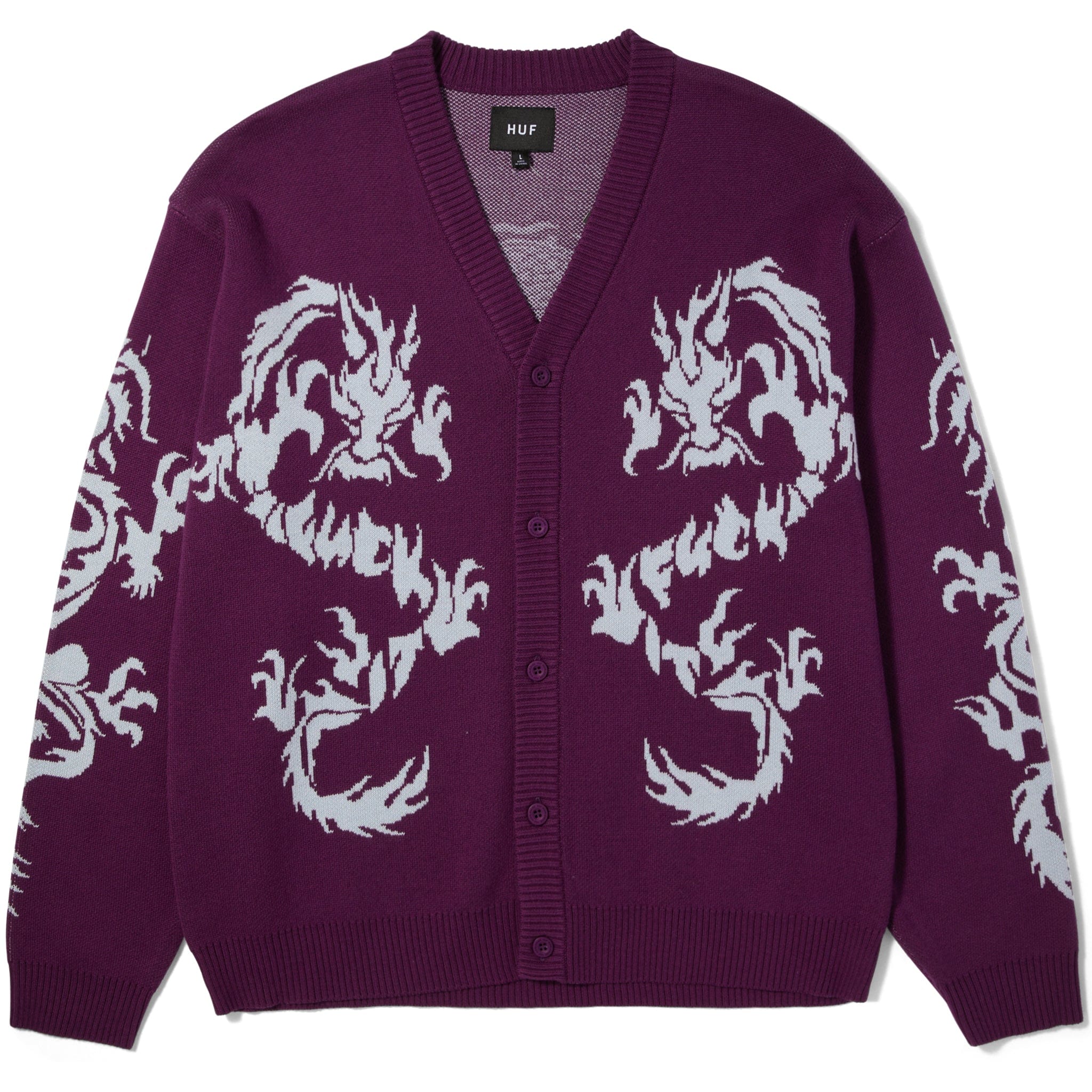 HUF Twin Dragon Cardigan (Purple)