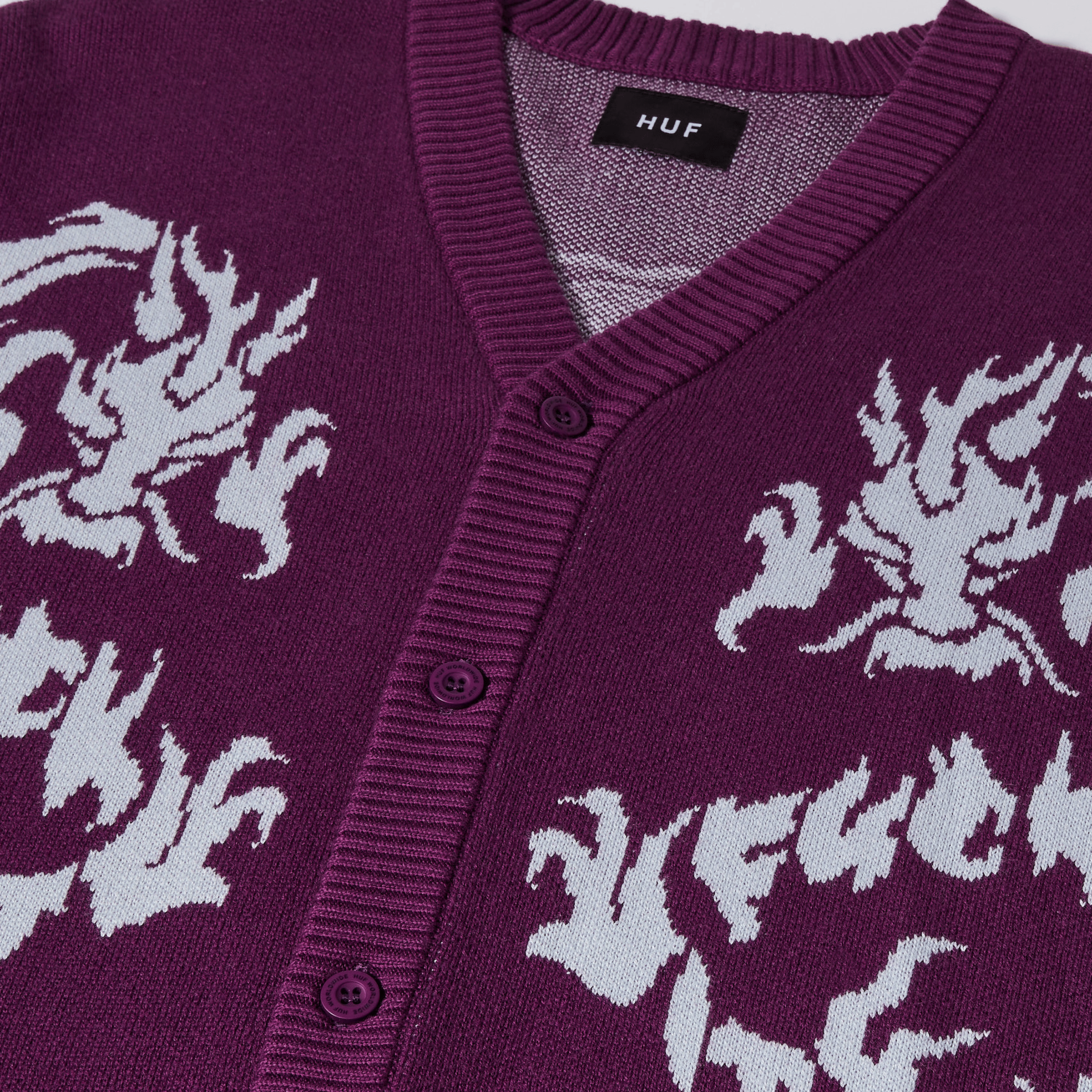 HUF Twin Dragon Cardigan (Purple)