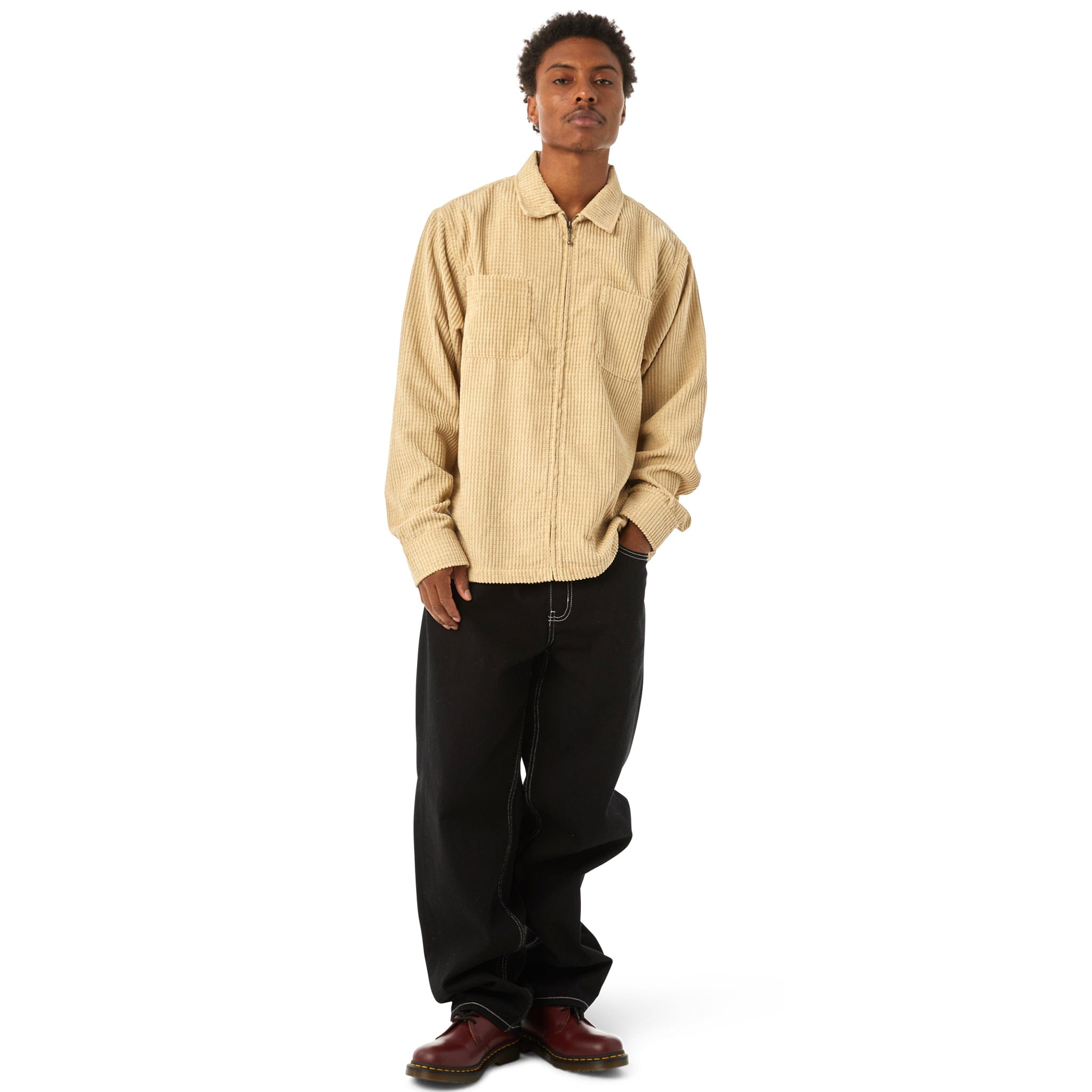 HUF Cornelius Zip Shirt (Oatmeal)