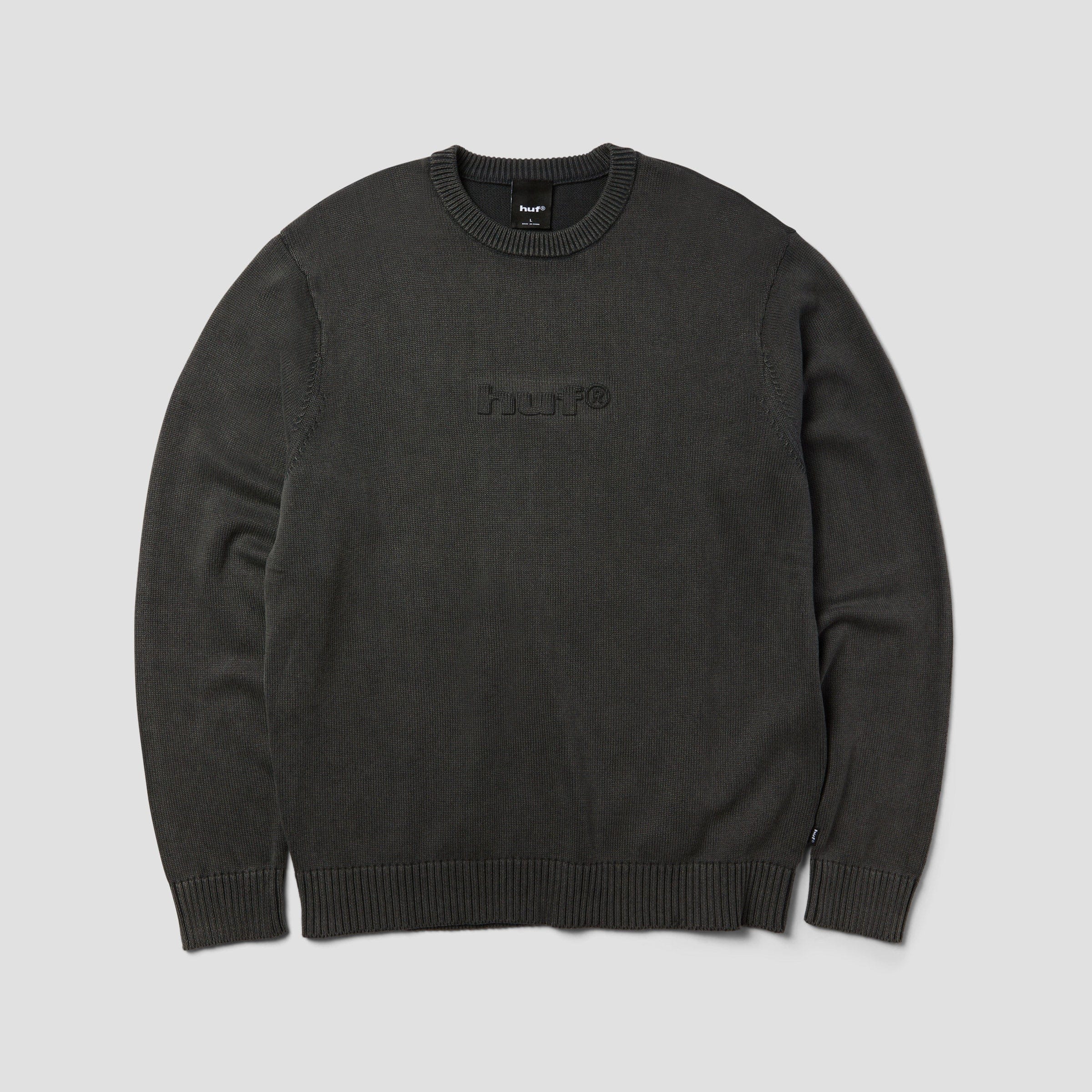 HUF Pacific Wash Embossed Crewneck Black