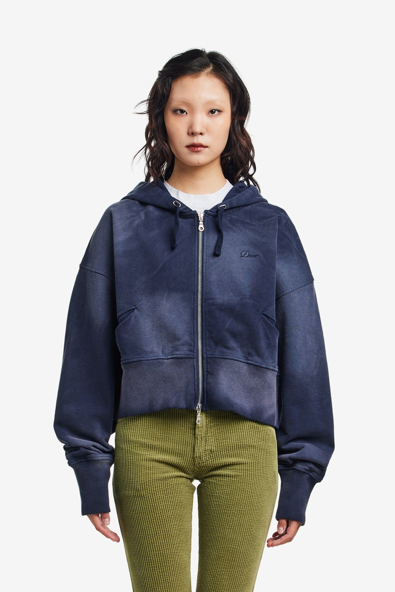 DIME CROPPED ZIP HOODIE