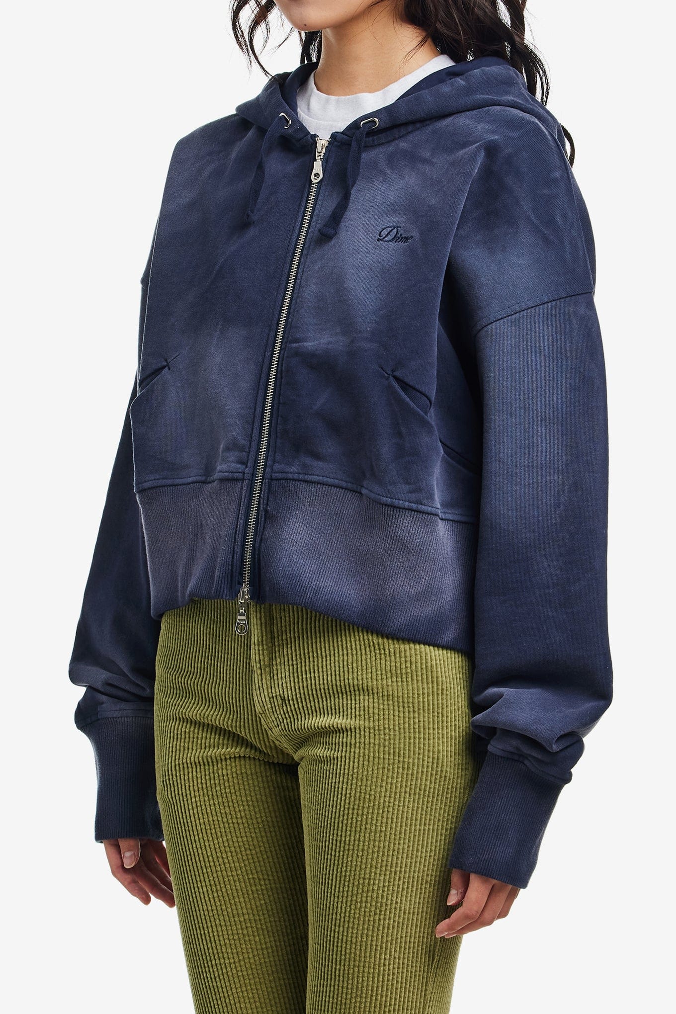 DIME CROPPED ZIP HOODIE