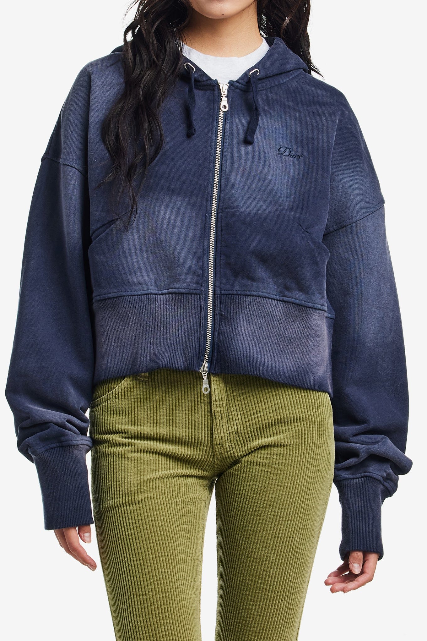 DIME CROPPED ZIP HOODIE