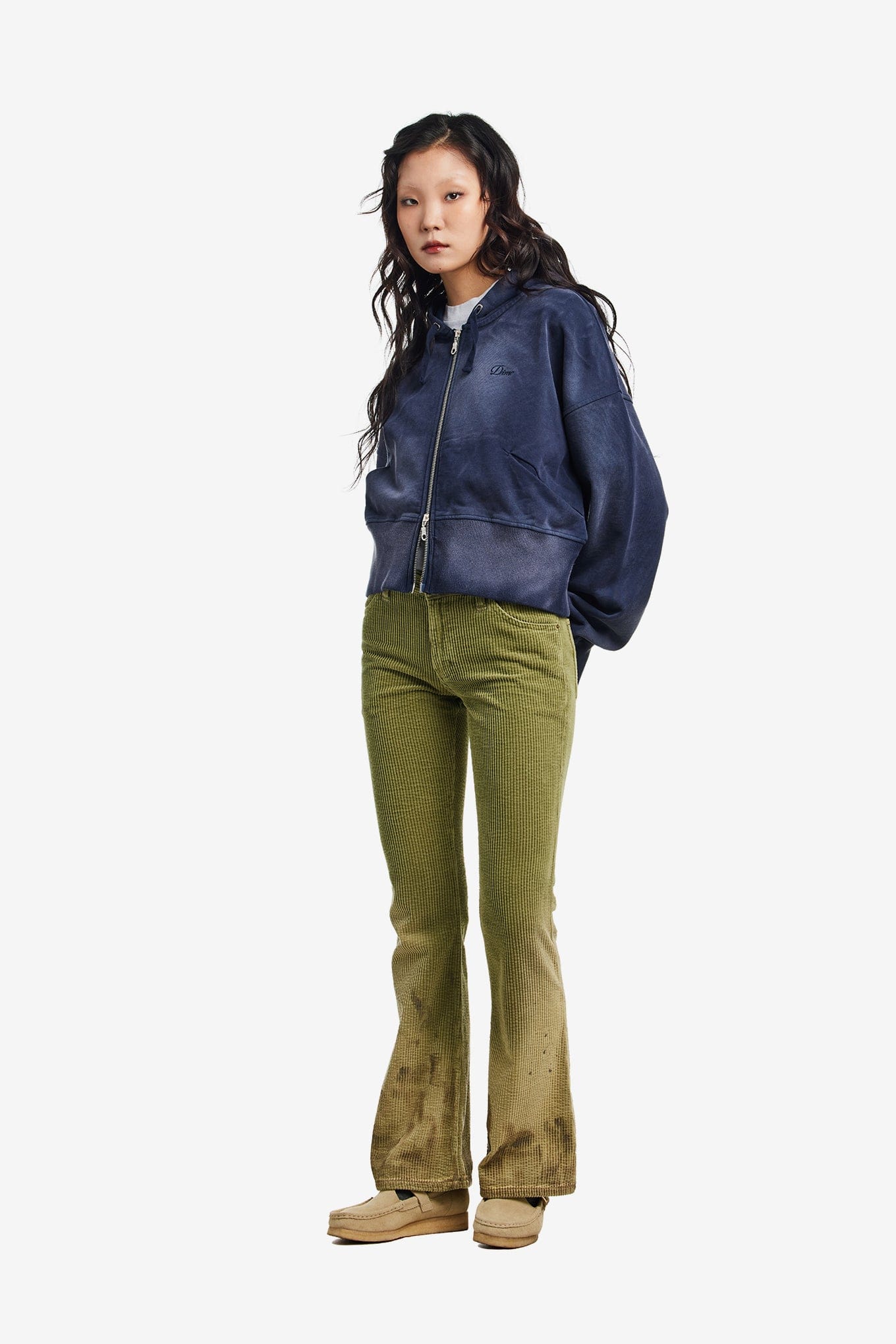 DIME CROPPED ZIP HOODIE