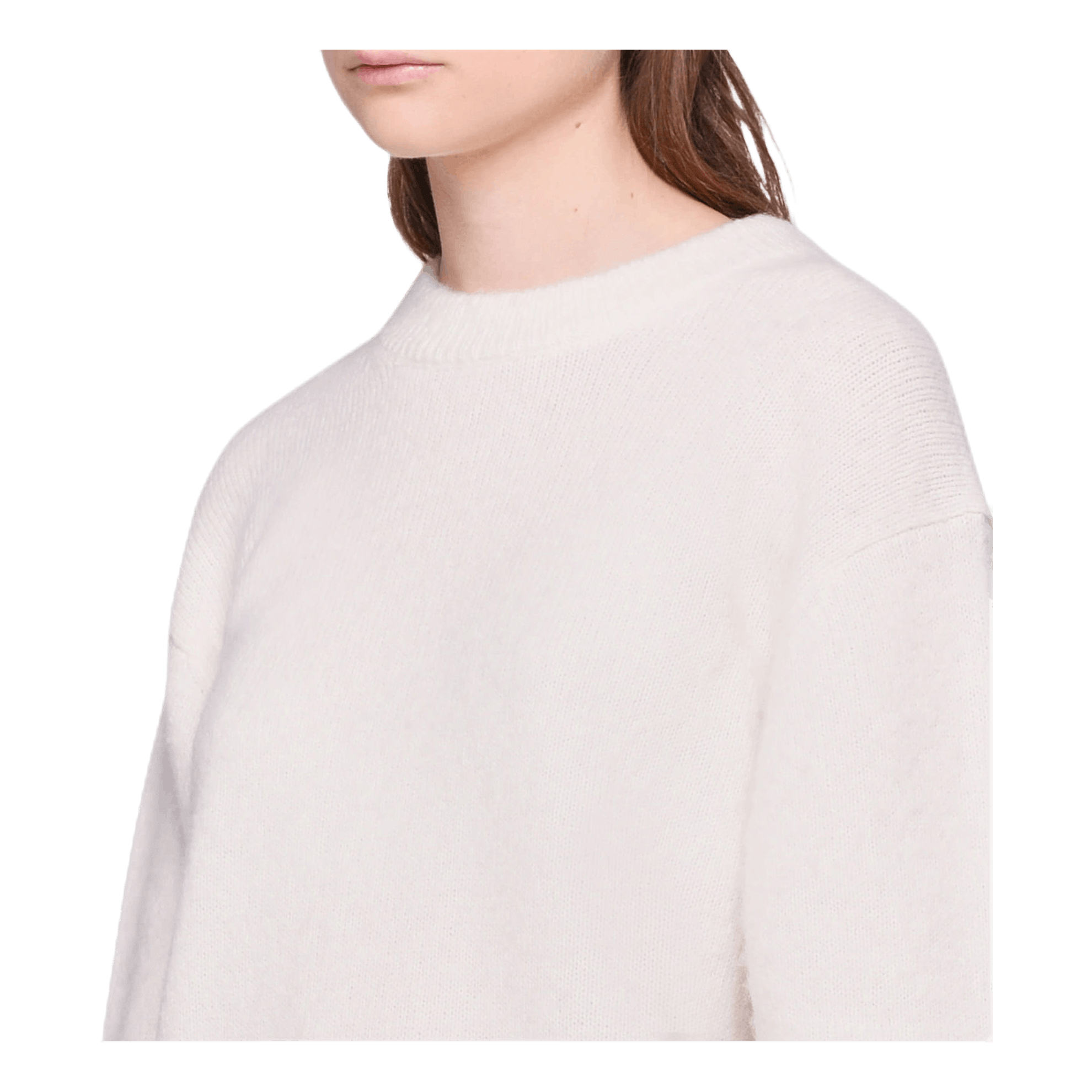 Helmut Lang Brushed Alpaca Open Sweater White