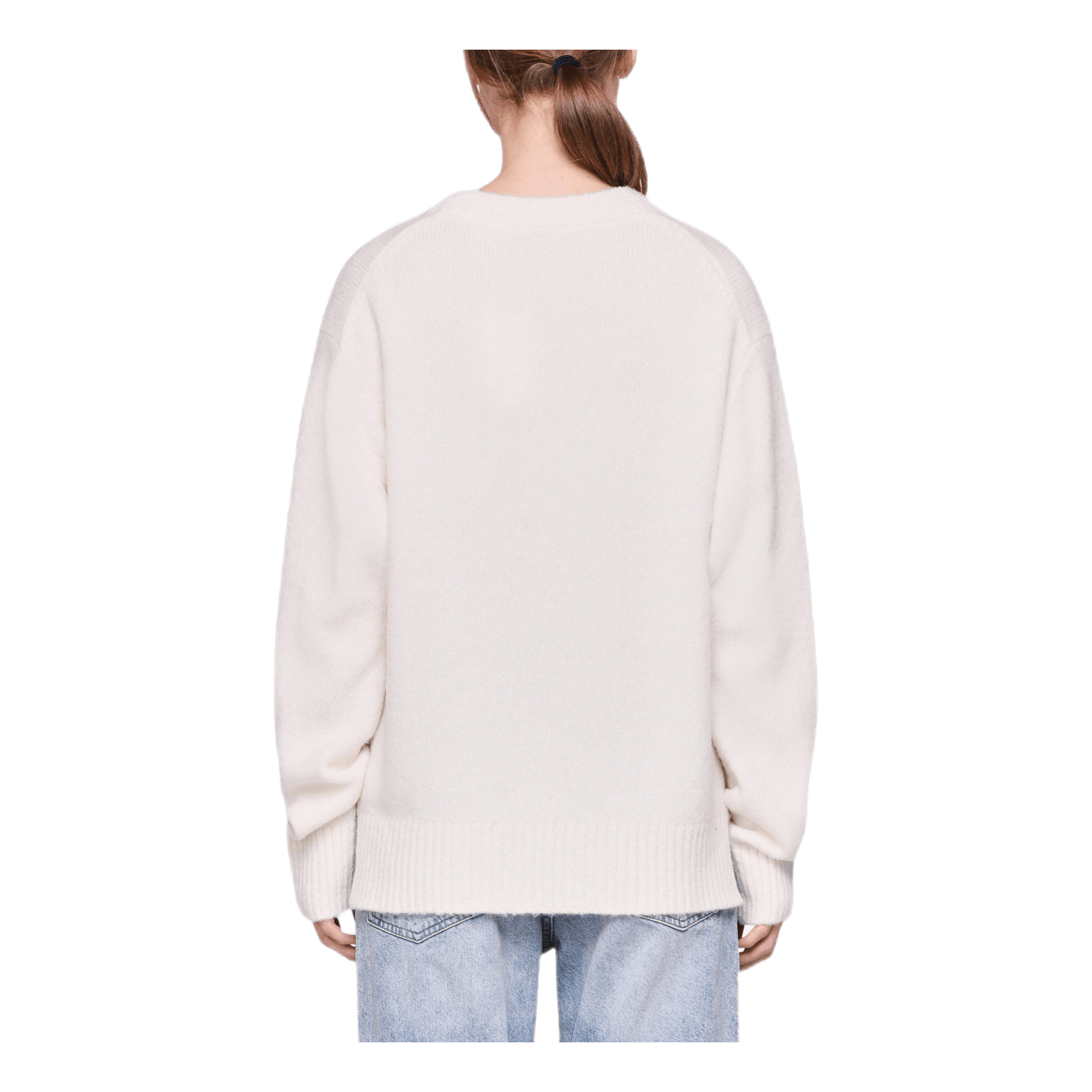 Helmut Lang Brushed Alpaca Open Sweater White