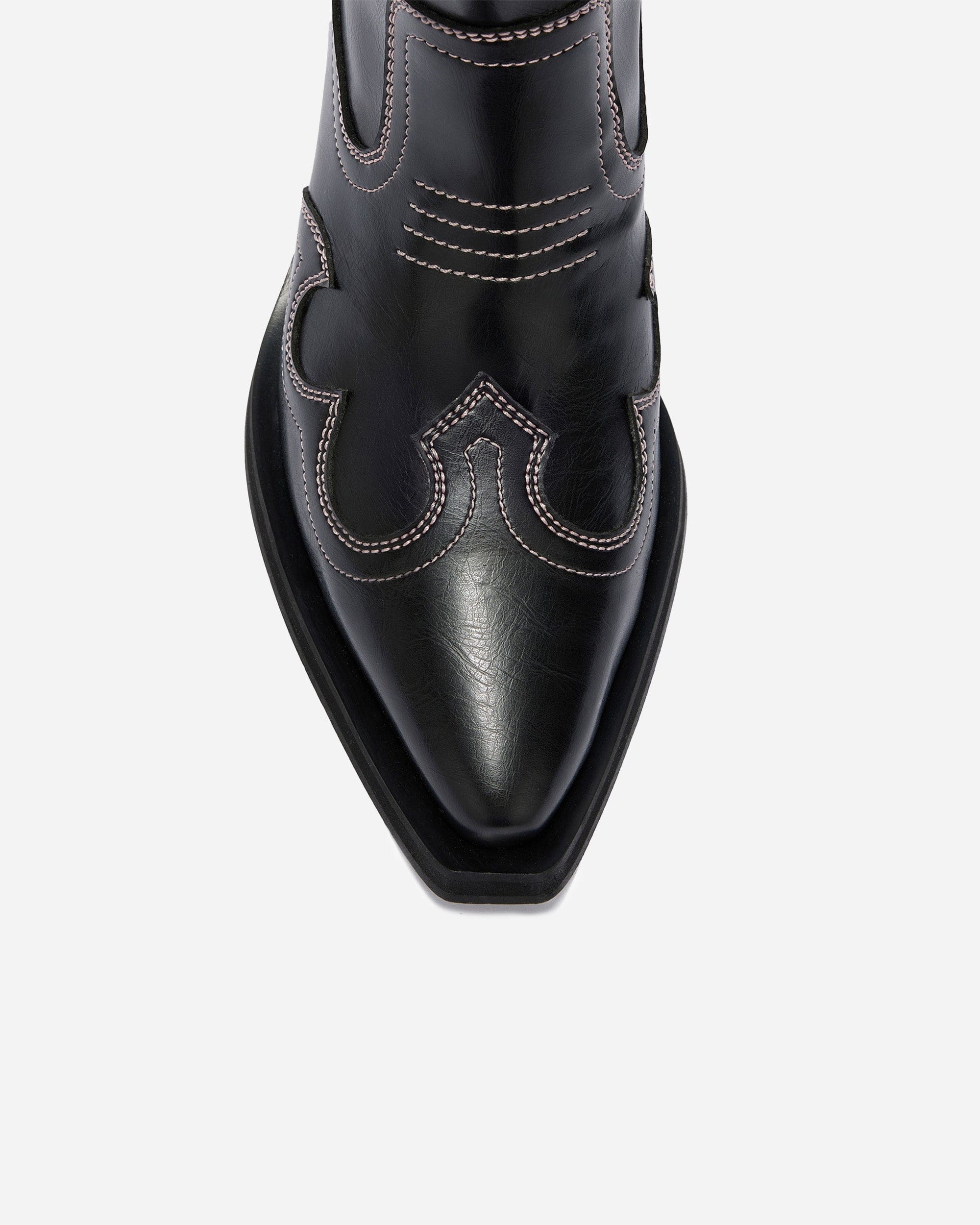 GANNI A/S Low Shaft Embroidered Western Boot Oleatex