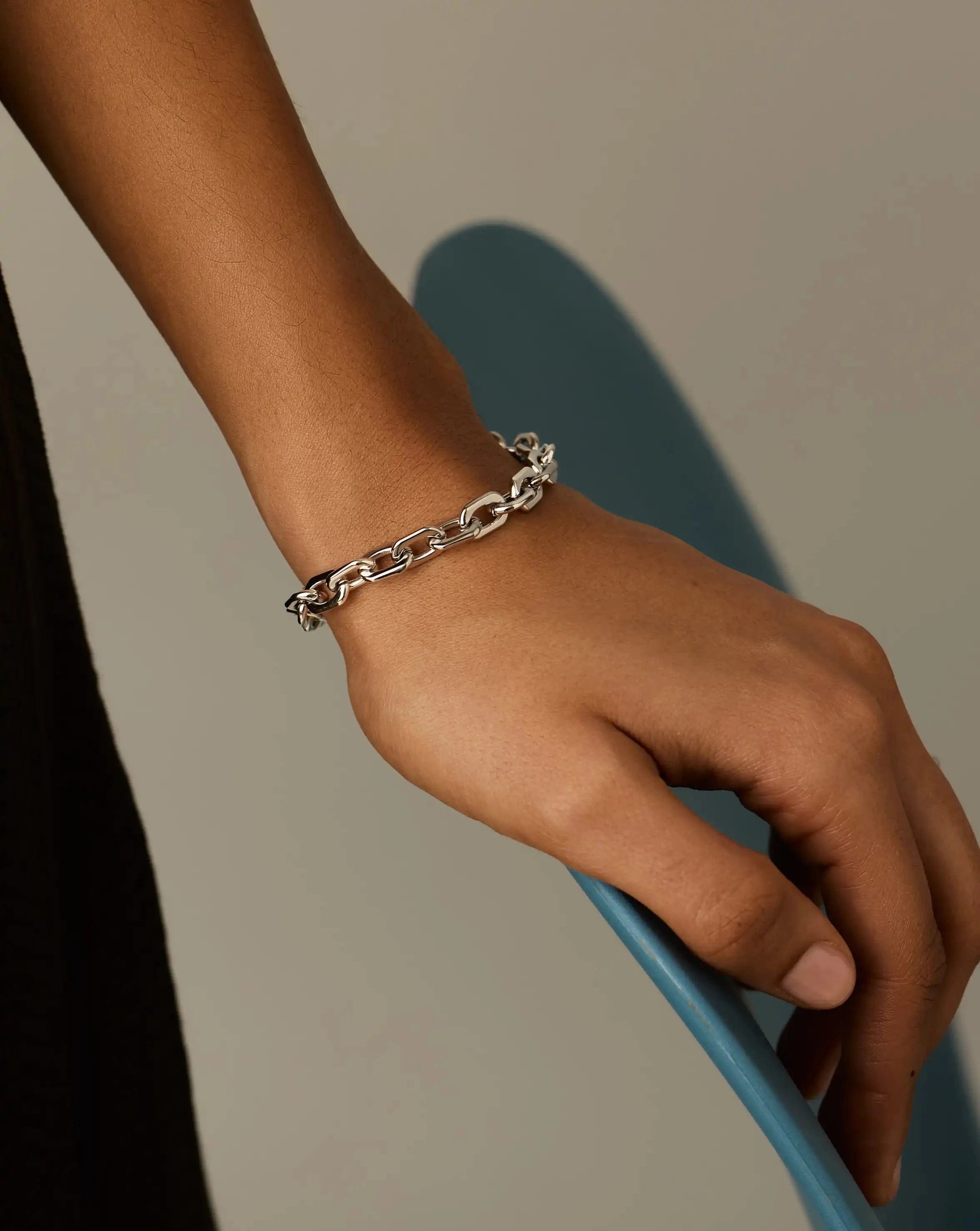 Missoma Square Paperclip Chain Bracelet | Platinum Plated