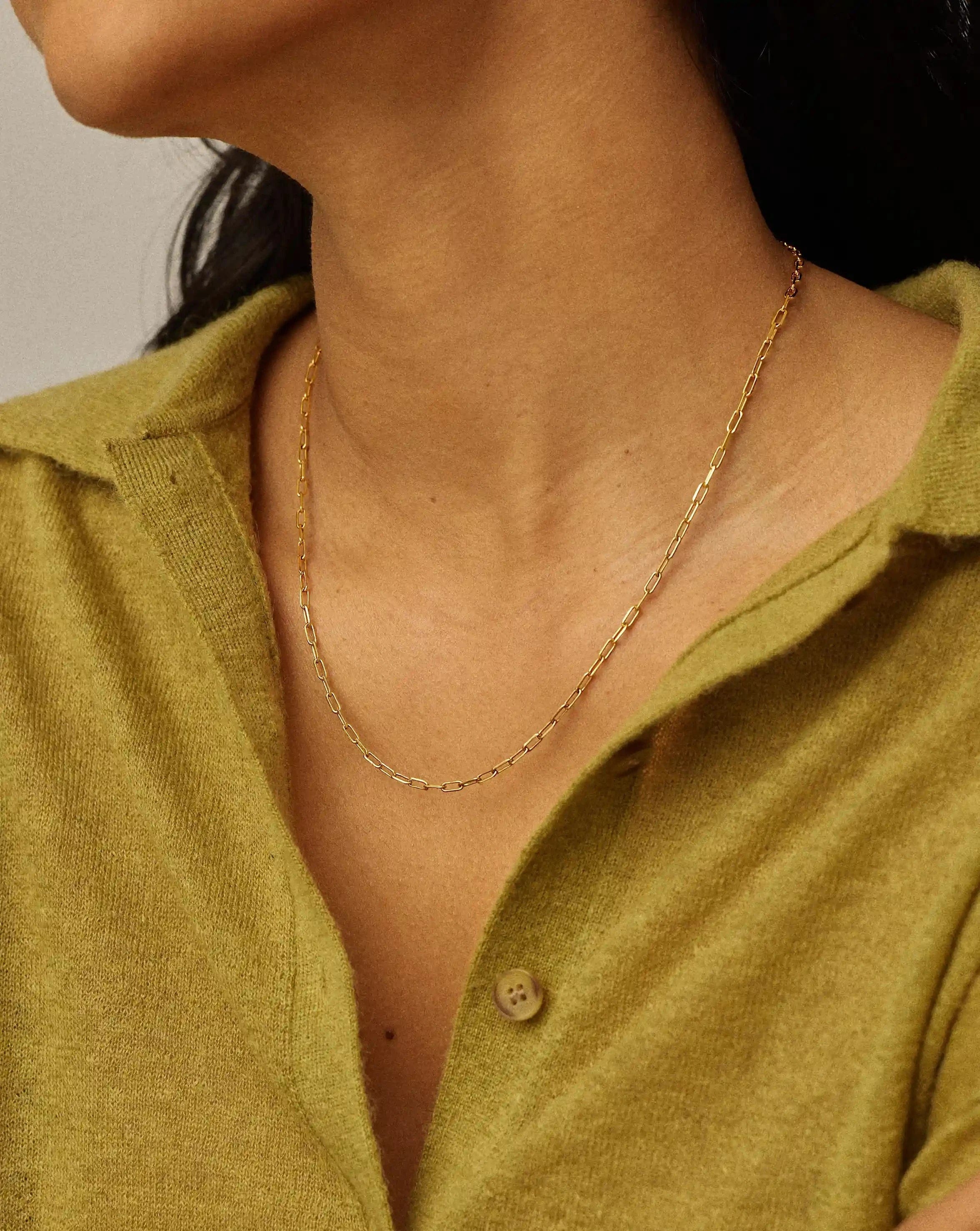 Missoma Mini Paperclip Chain Necklace | 18ct Gold Plated
