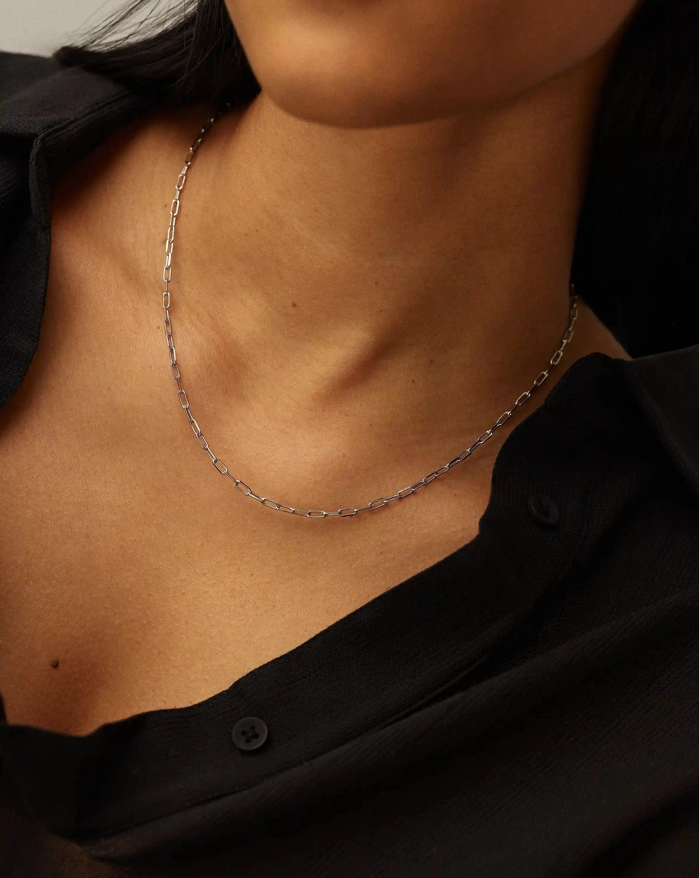 Missoma Mini Paperclip Chain Necklace | Platinum Plated
