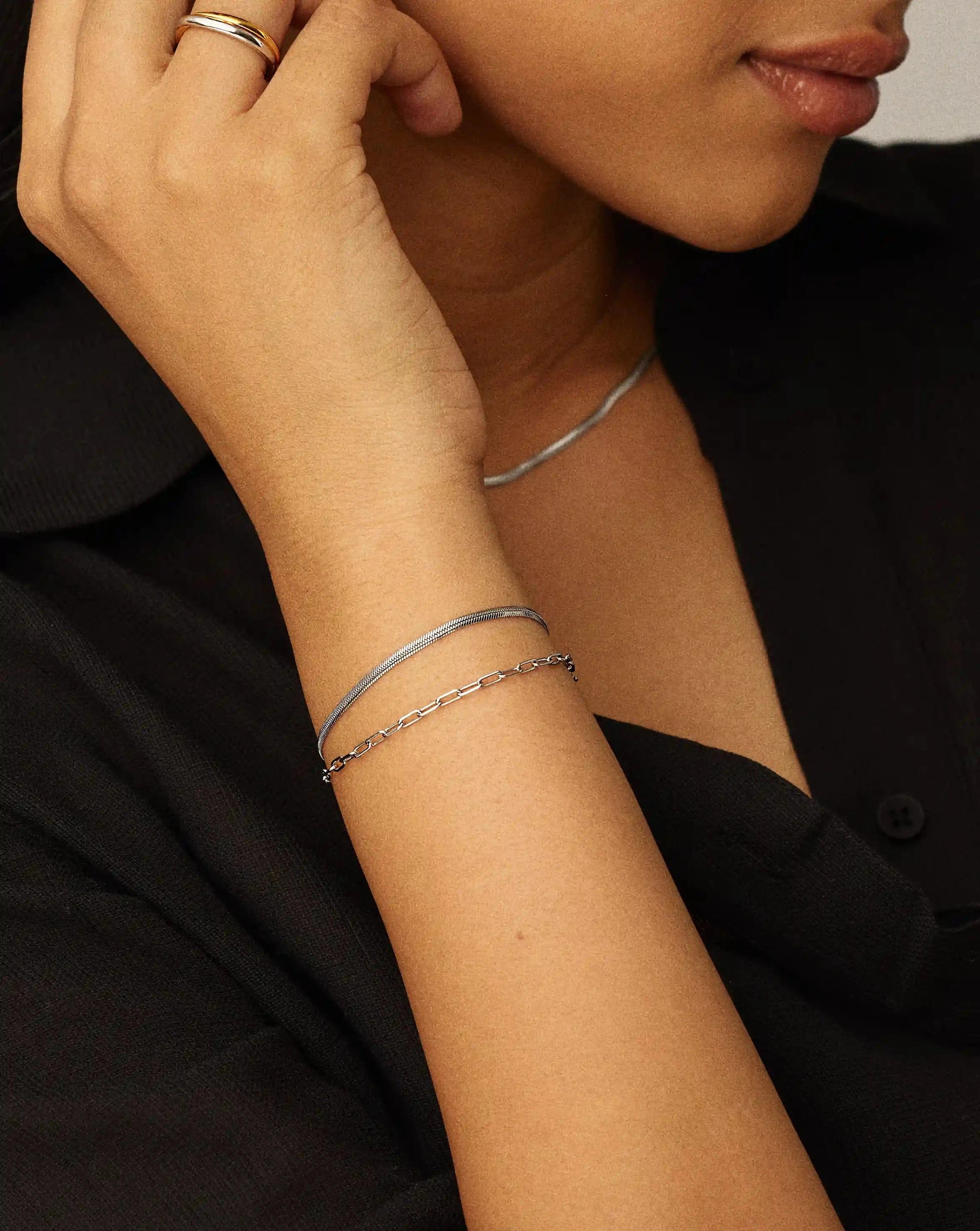 Missoma Mini Paperclip Chain Bracelet | Platinum Plated