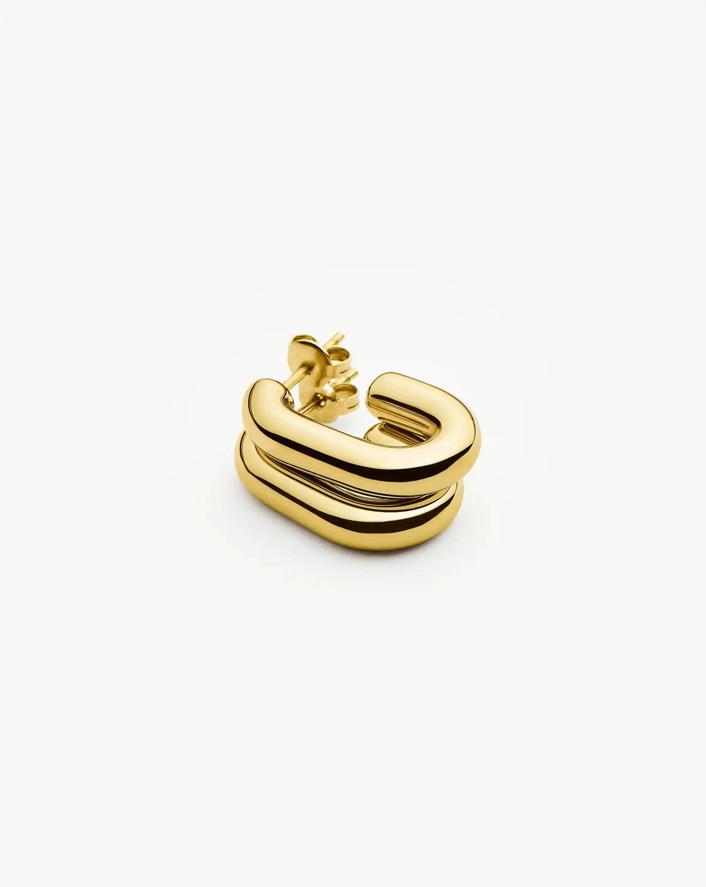 Missoma Chubby Oval Small Hoop Earrings | 18ct Gold Plated