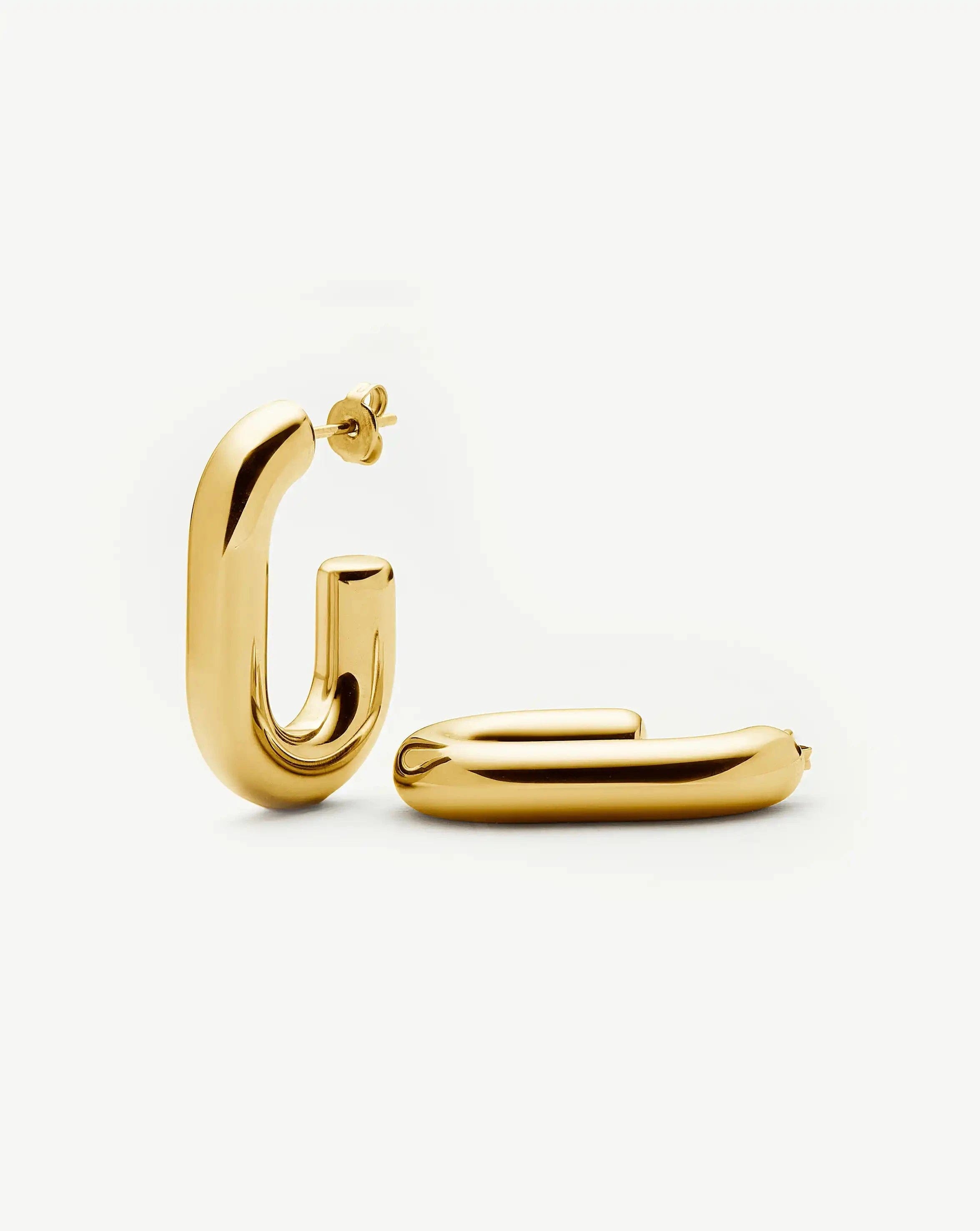 Missoma Chubby Oval Medium Hoop Earrings | 18ct Gold Plated
