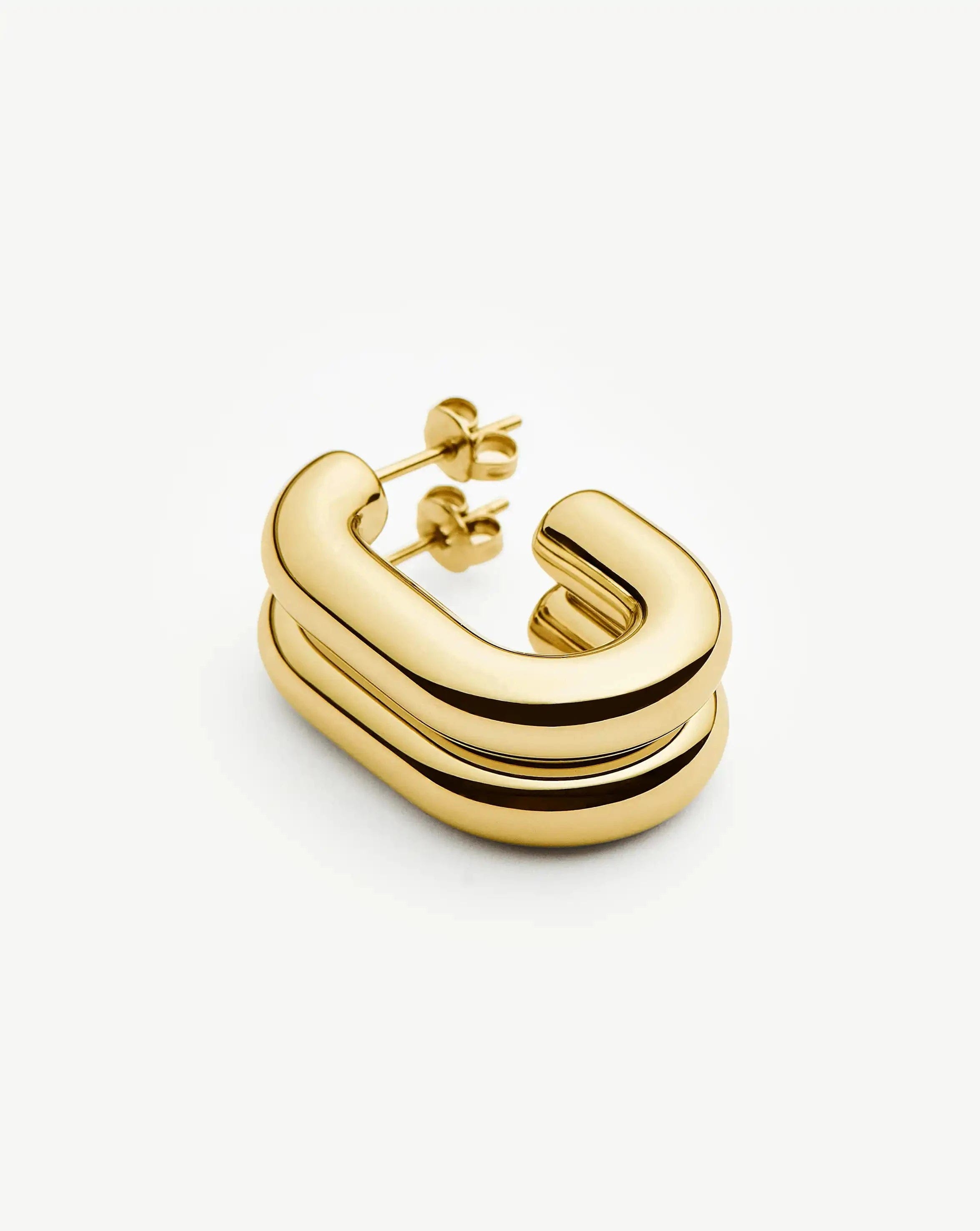 Missoma Chubby Oval Medium Hoop Earrings | 18ct Gold Plated