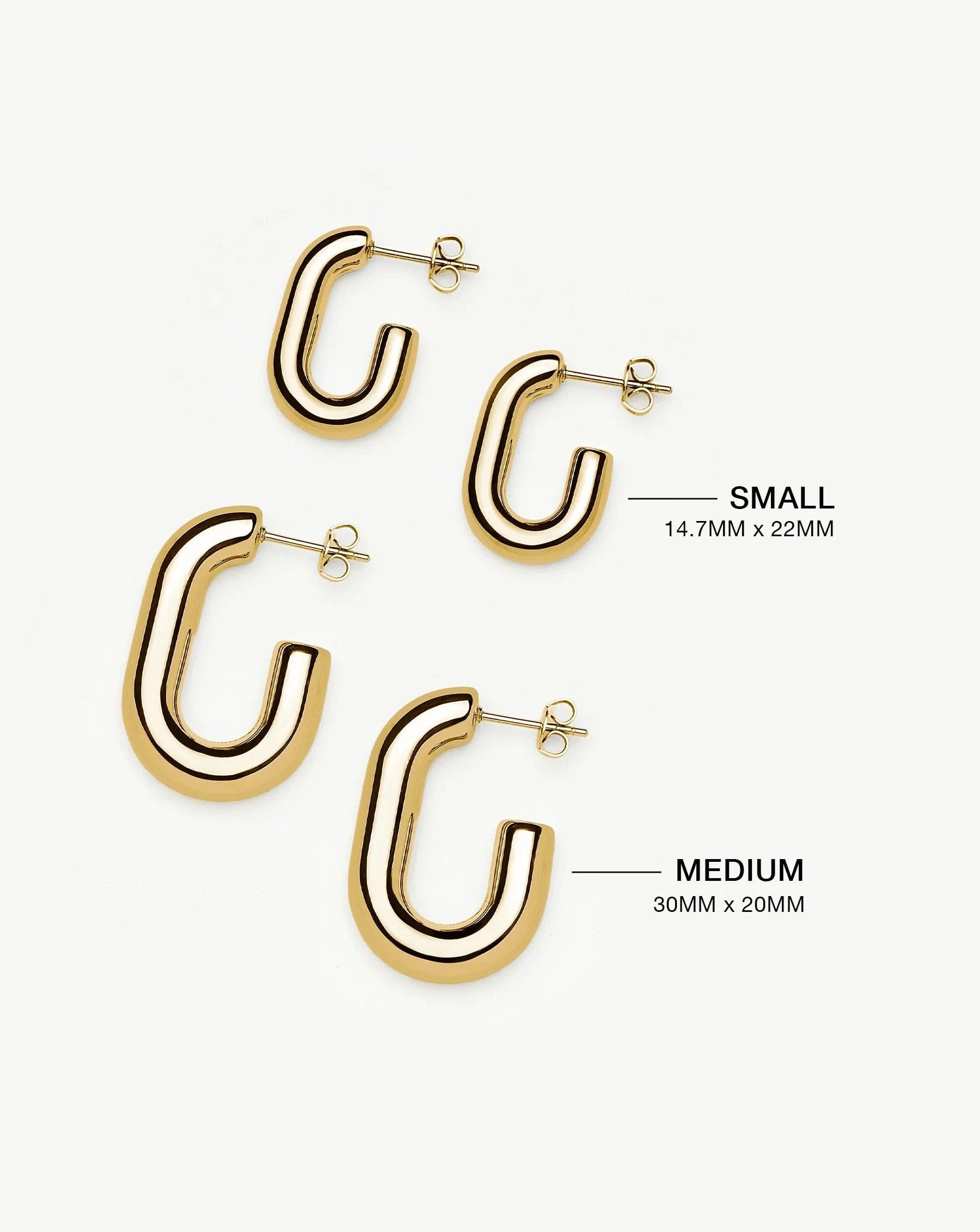 Missoma Chubby Oval Medium Hoop Earrings | 18ct Gold Plated
